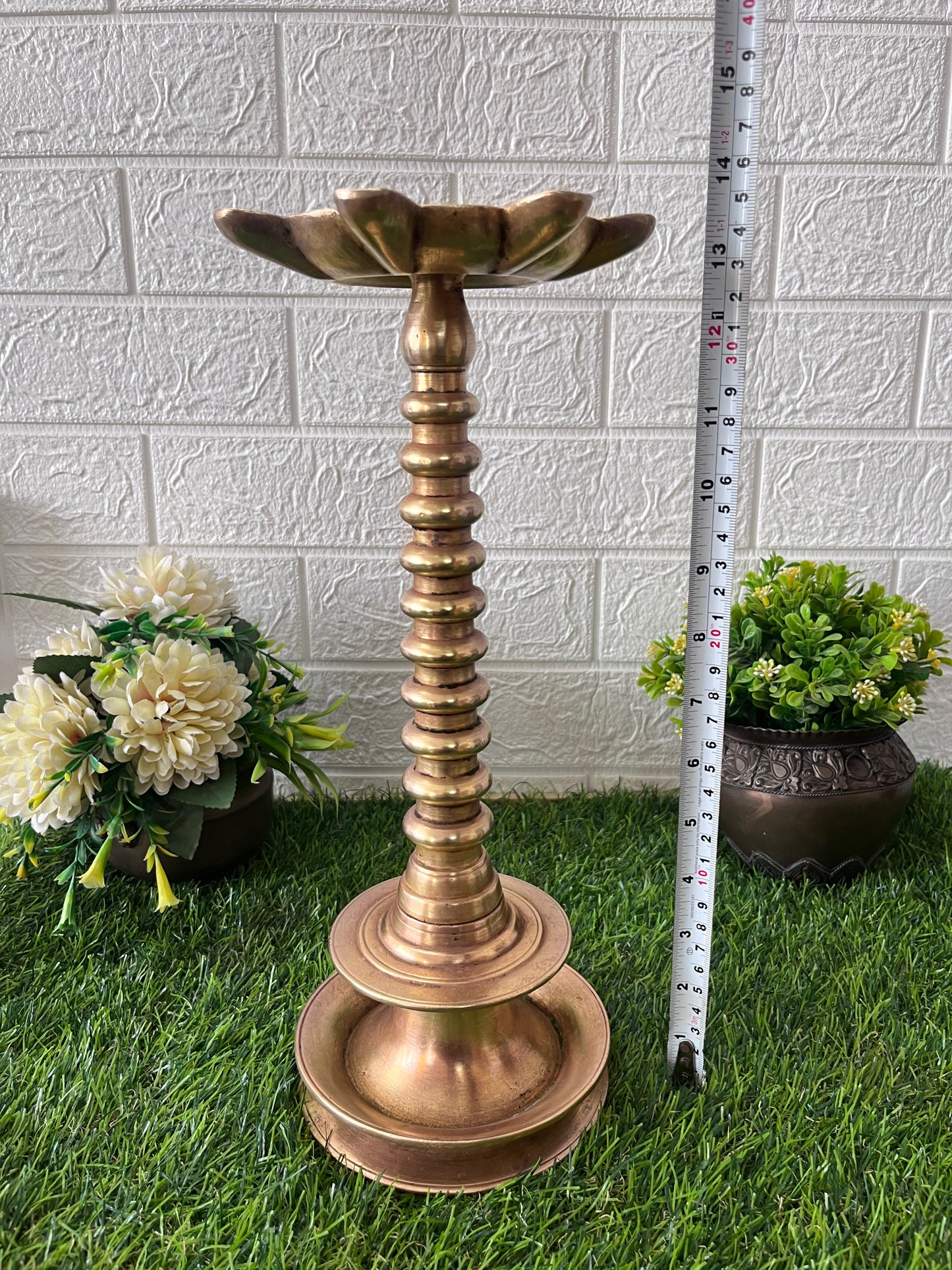 Brass Single Samay - Antique 7 Wicks Oil Lamp