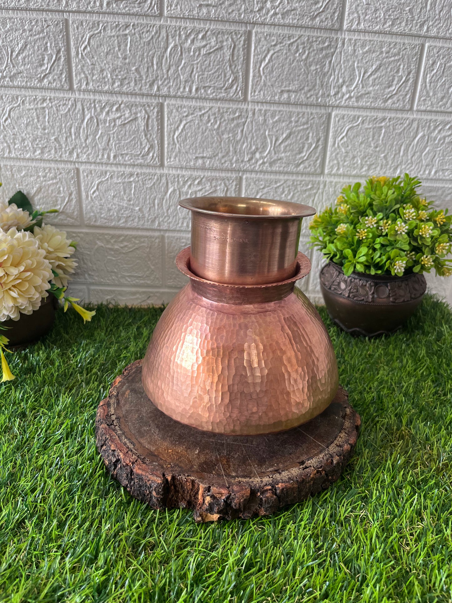 Copper Kalash with Glass by Bombay Antiques - made in 1955