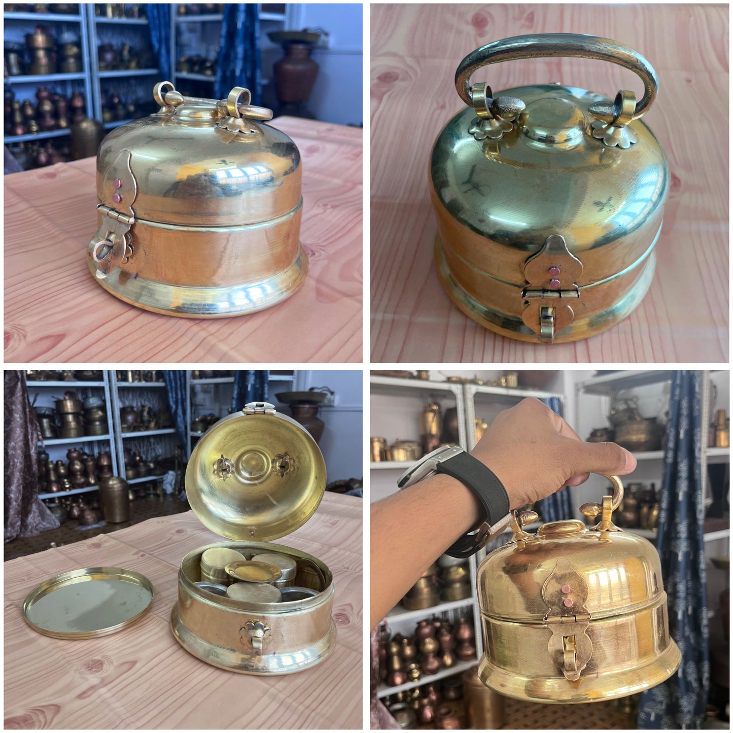 Brass Vintage Paan Dabba - Bombay Antiques Approved