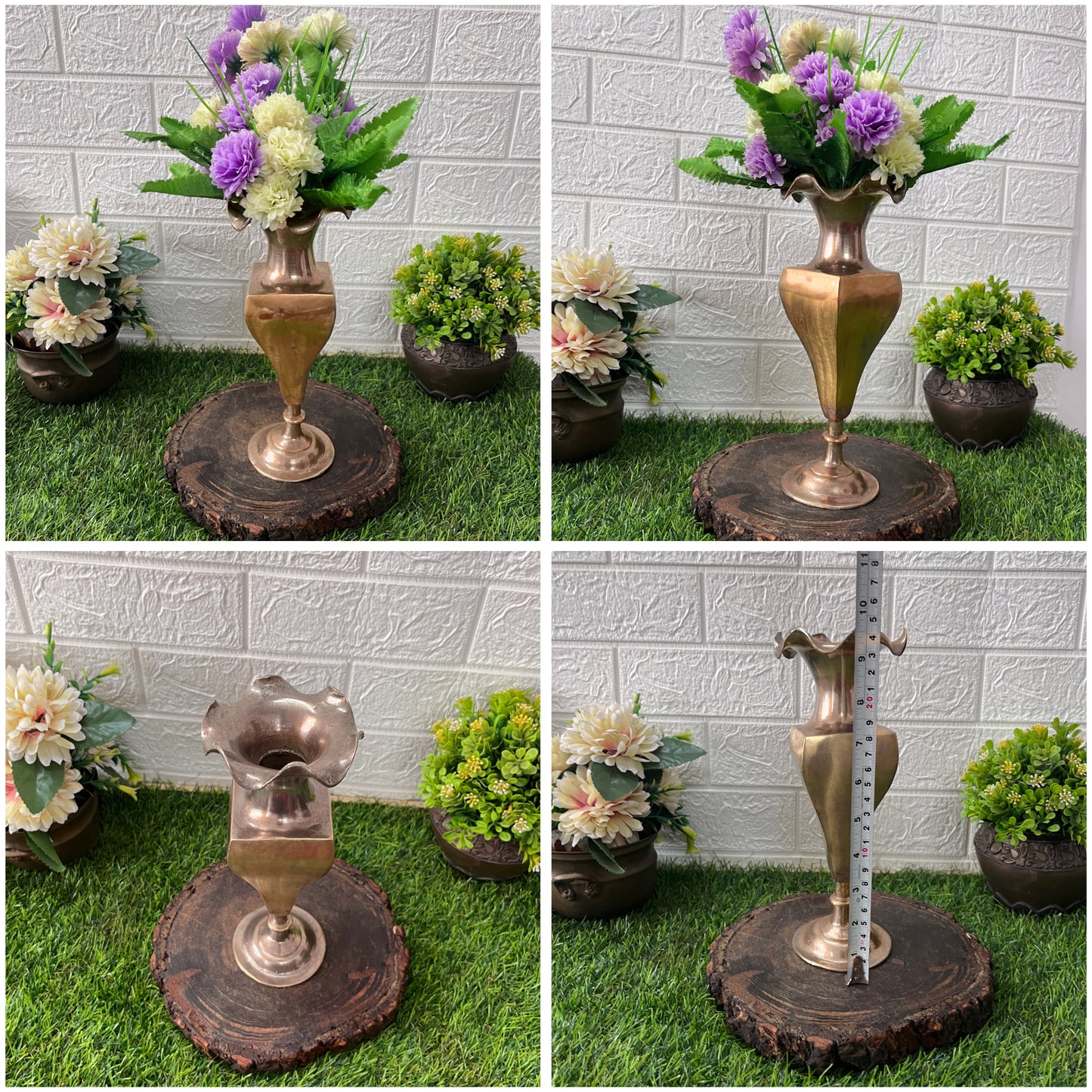 Brass Flower Vase - Antique Decor Item