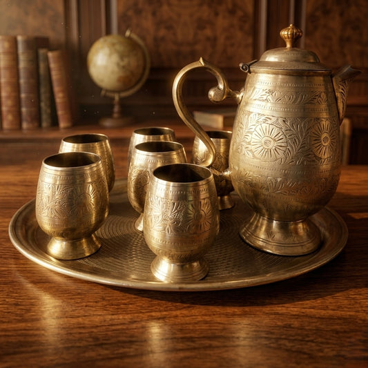 Antique Brass Refreshment Set | Traditional Serveware & Décor Collection
