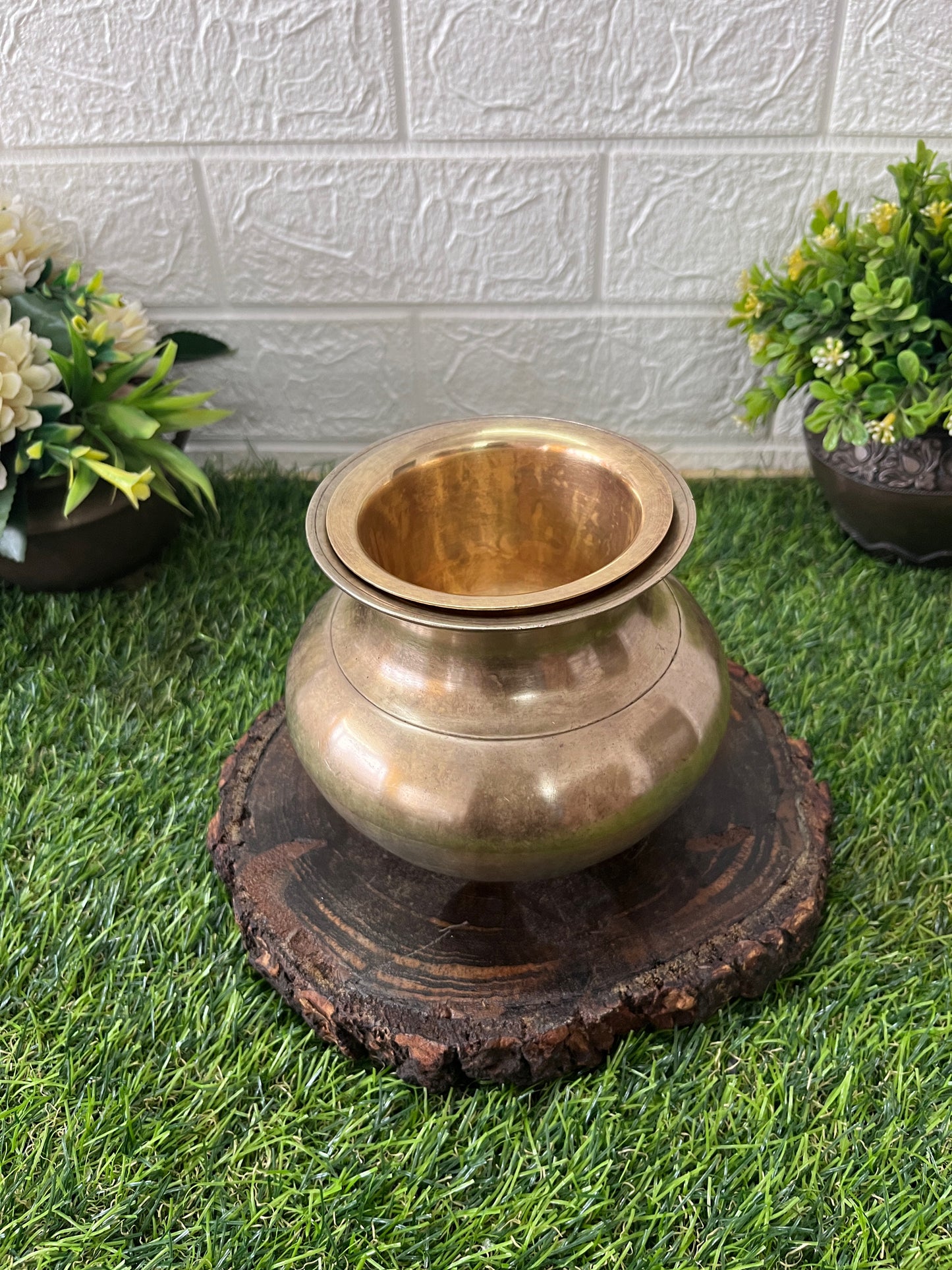 Bronze Kalash With Brass Glass - Antique Kaansa Lota With Pela