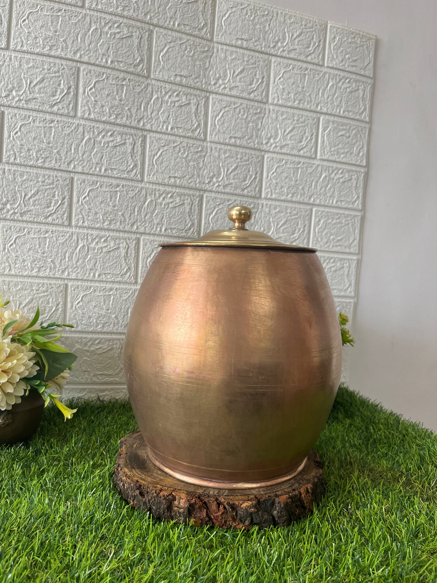 Antique Brass Rare Shape Storage Box