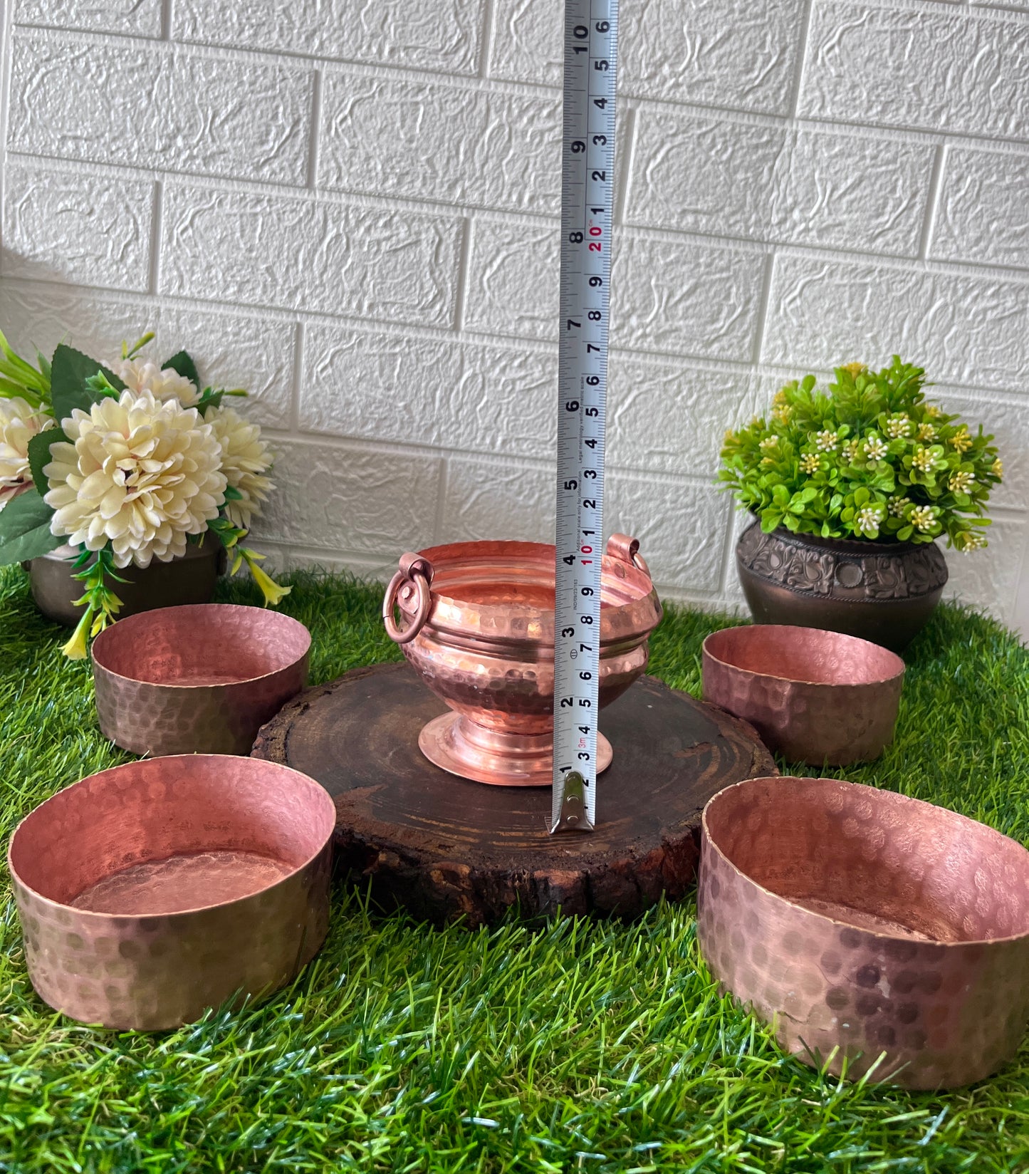 Antique Copper Ghangal with 5 Bowls