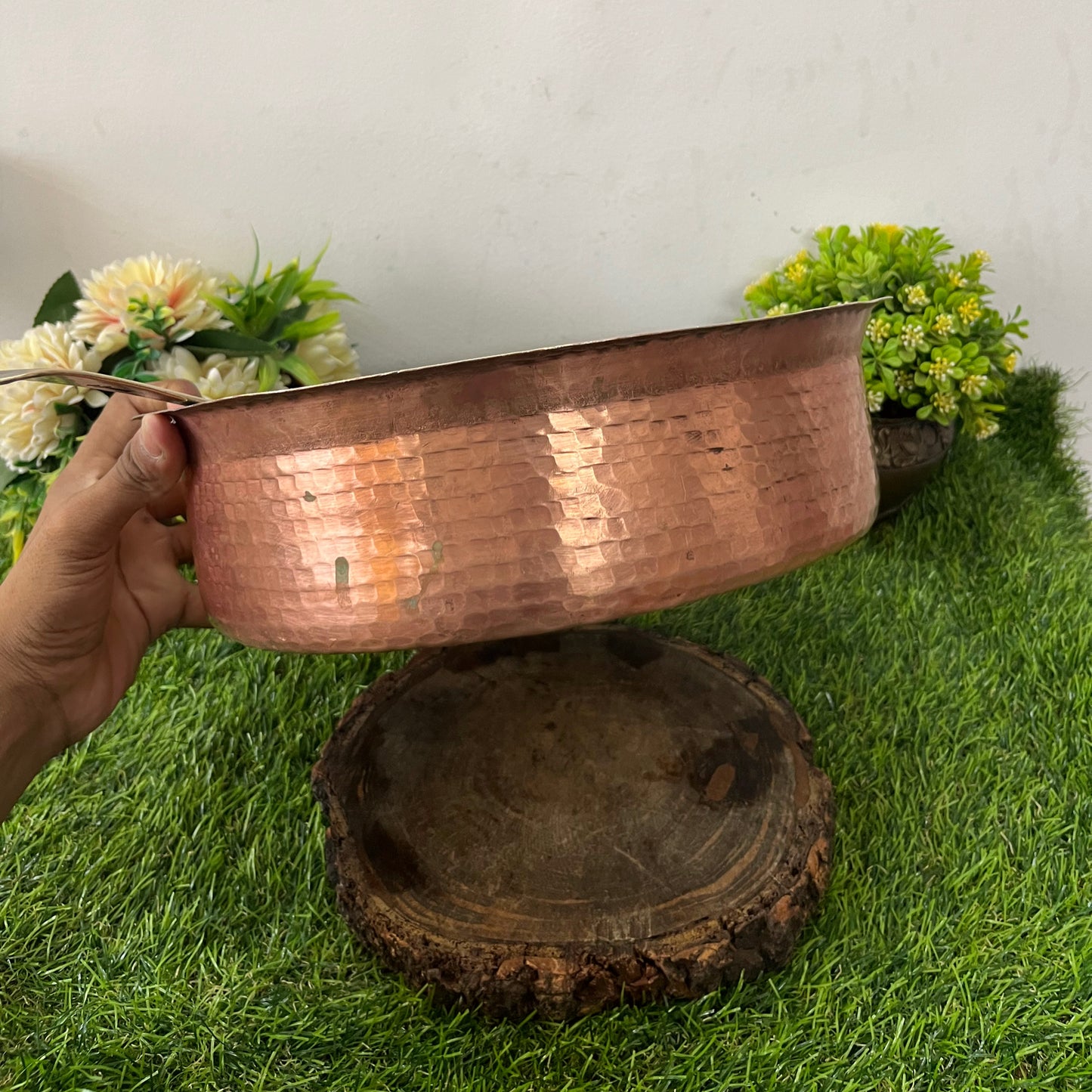 Antique Copper Langadi With Ladle