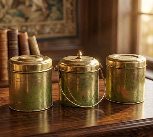 Antique Brass Rare Storage Box Set of 3 | Pittal Dabba Set l 1 L capacity each