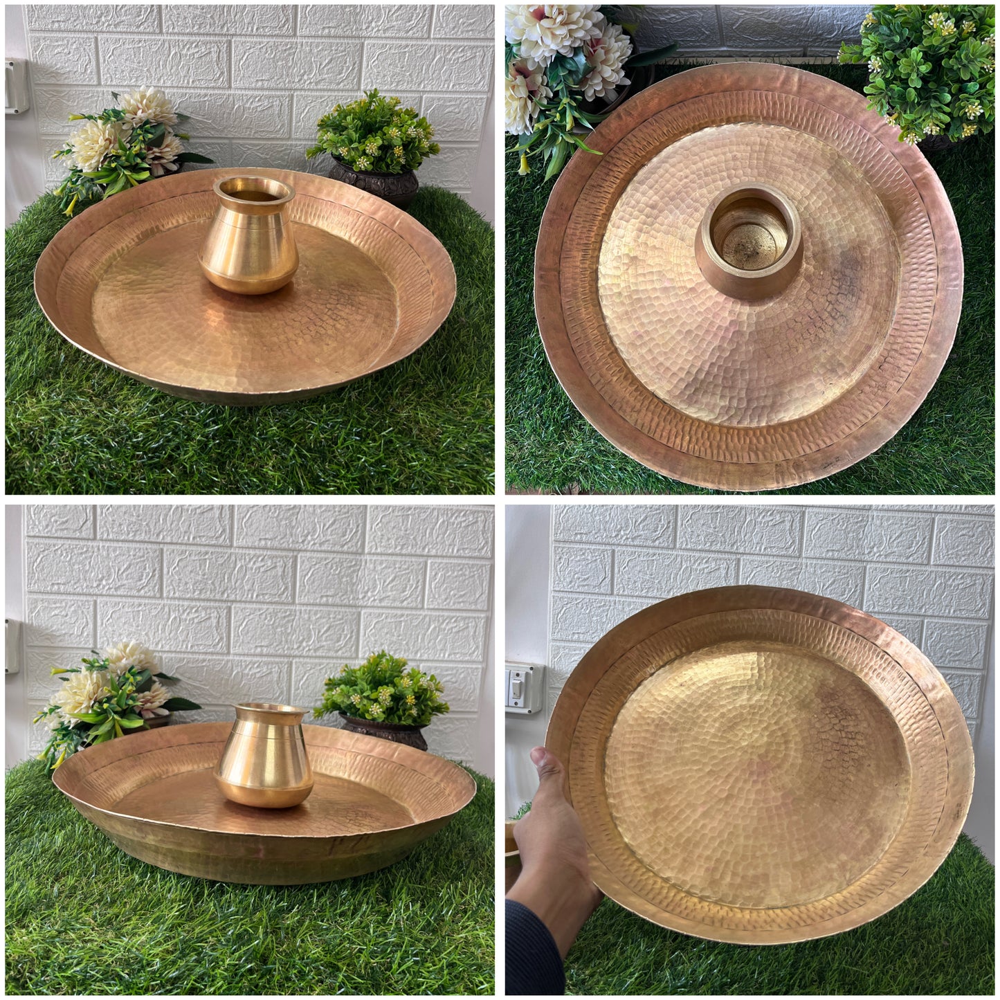 Brass Parat And Kalash - Antique Dough Kneading Set