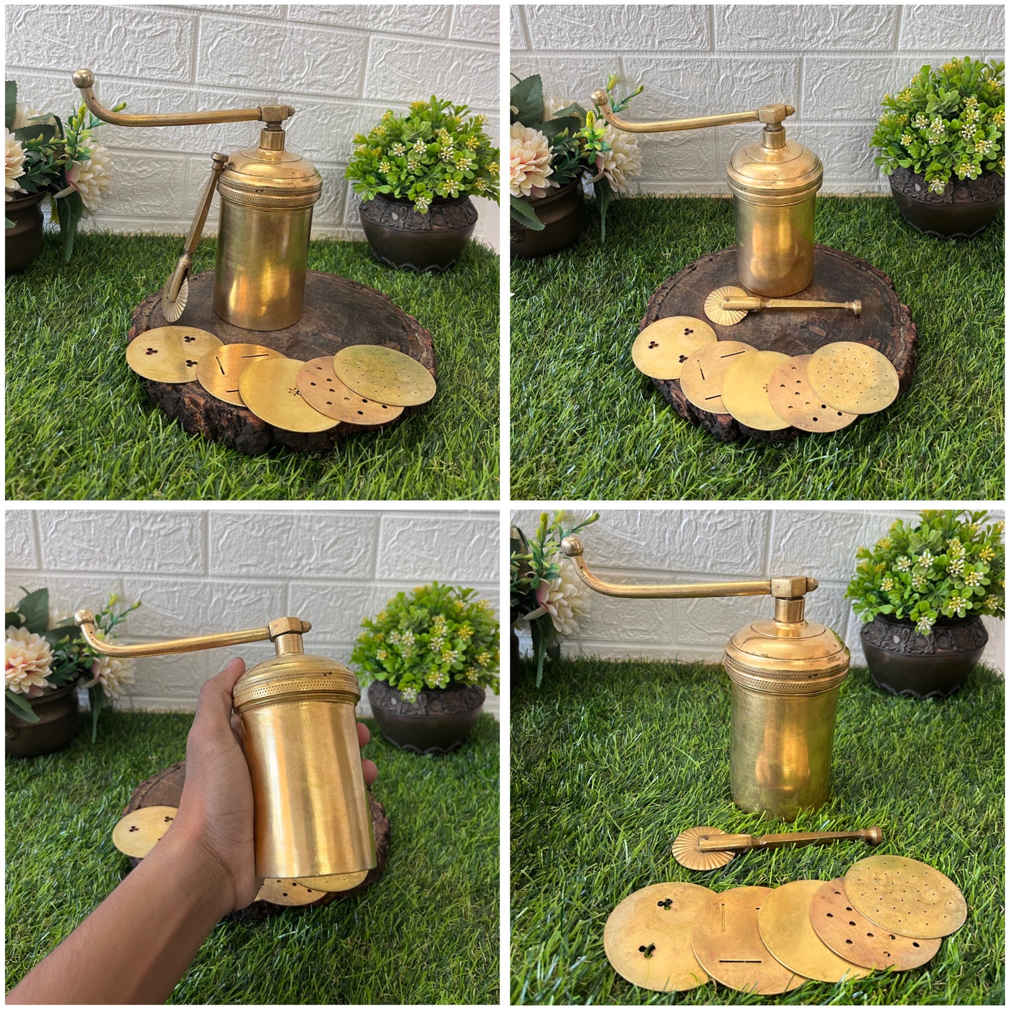 Brass Chakali Maker With Dough Cutter - Antique item