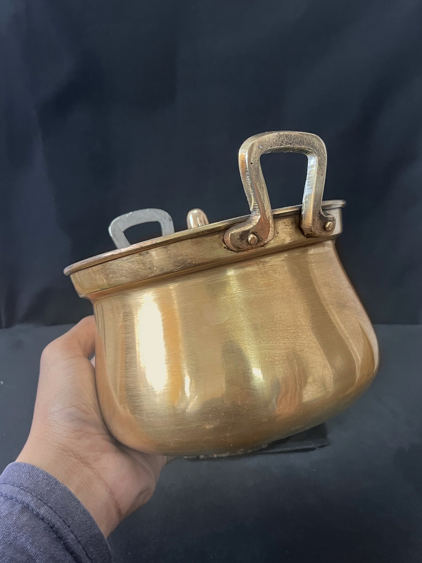 Brass Vintage Big Size Cha Patra - Bombay Antiques Approved