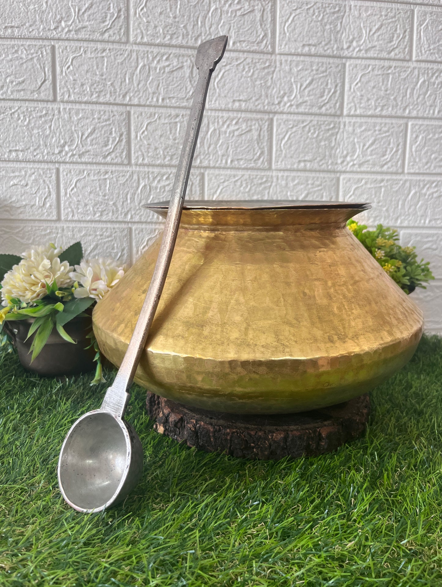 Brass Deg With Lid And Ladle - Antique Cookware