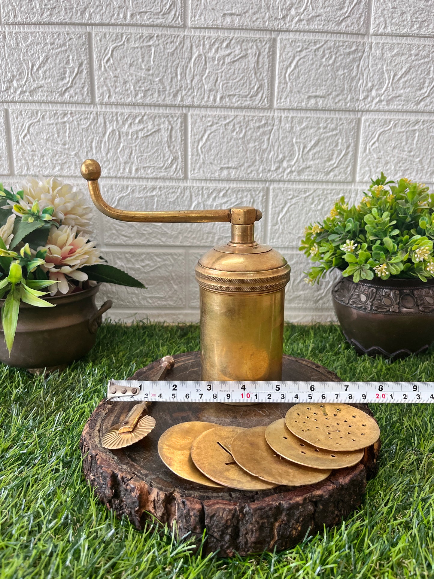 Brass Chakli Maker With Dough Cutter - Antique Item