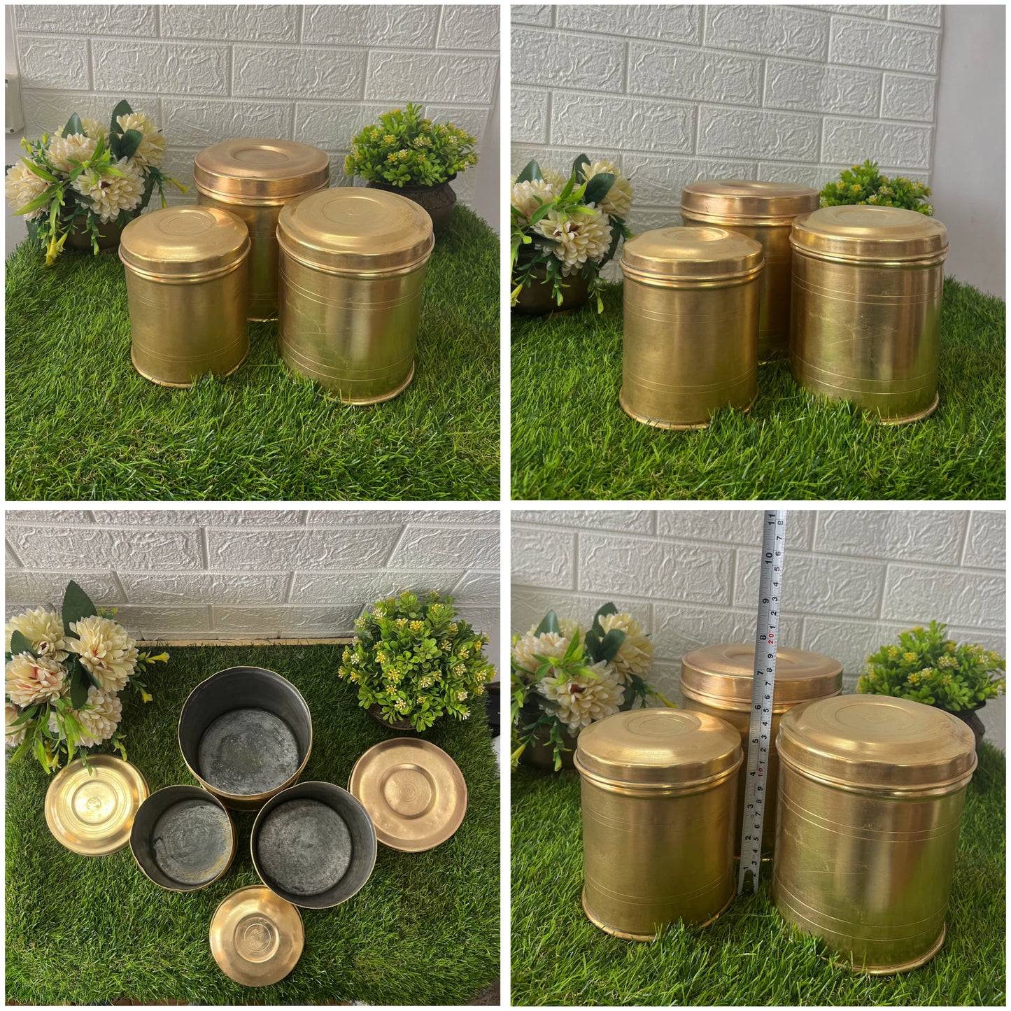 Antique Brass Storage Dabba Set