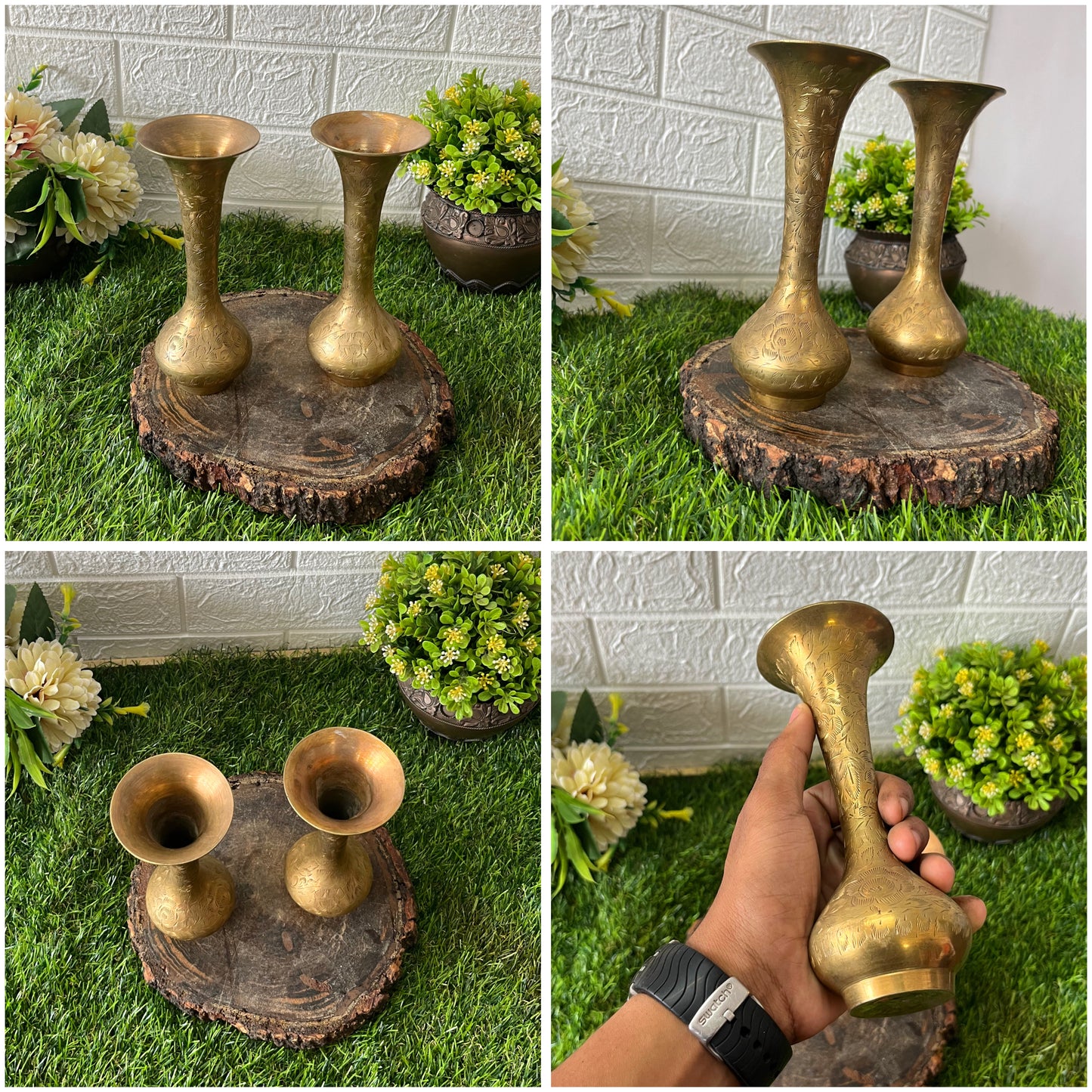 Antique Brass Small Vase