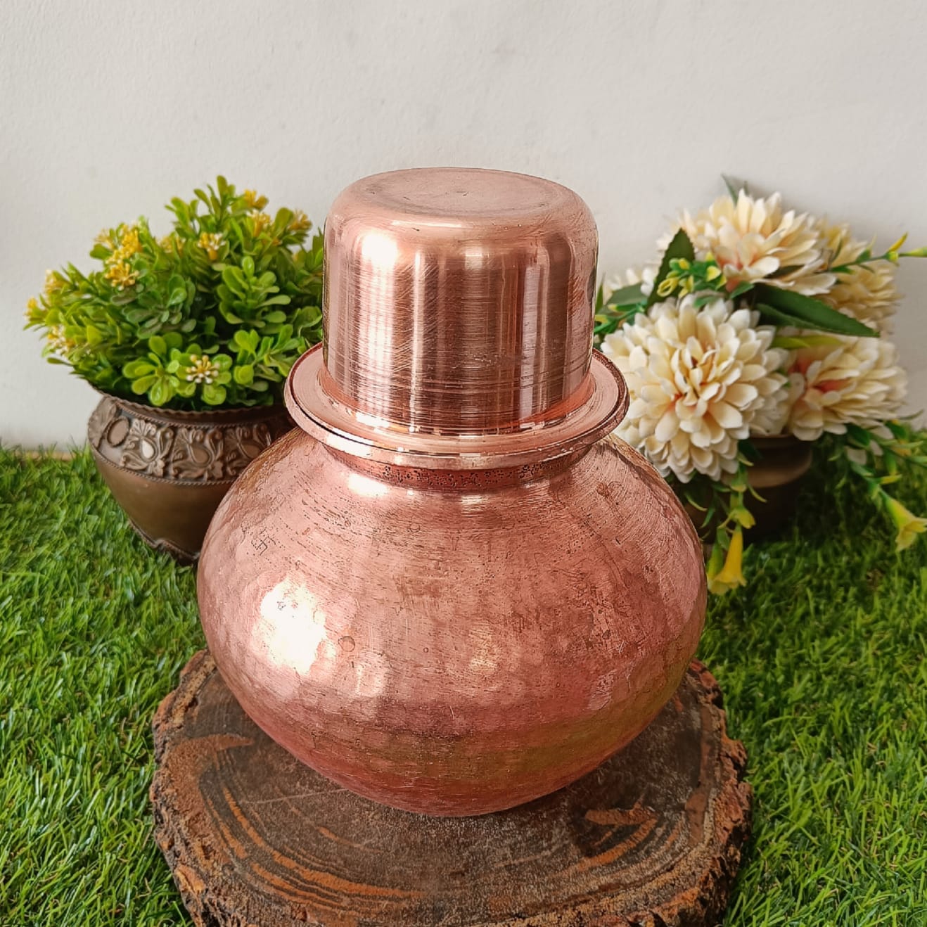 Antique Copper Kalash And Pela