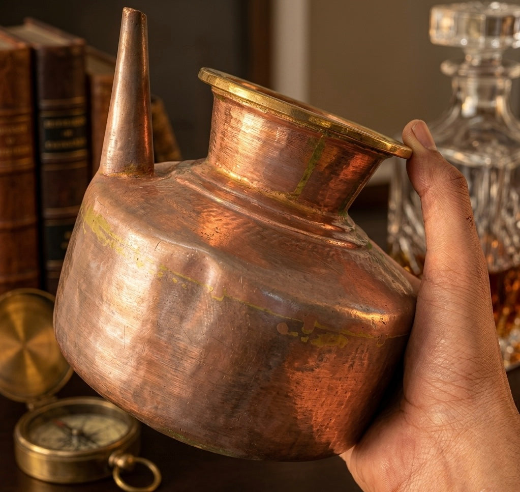 1975 Antique Copper Kamandal | Traditional Indian Décor & Collectible