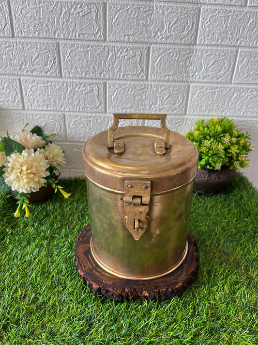 Antique Brass Storage Box With Lock