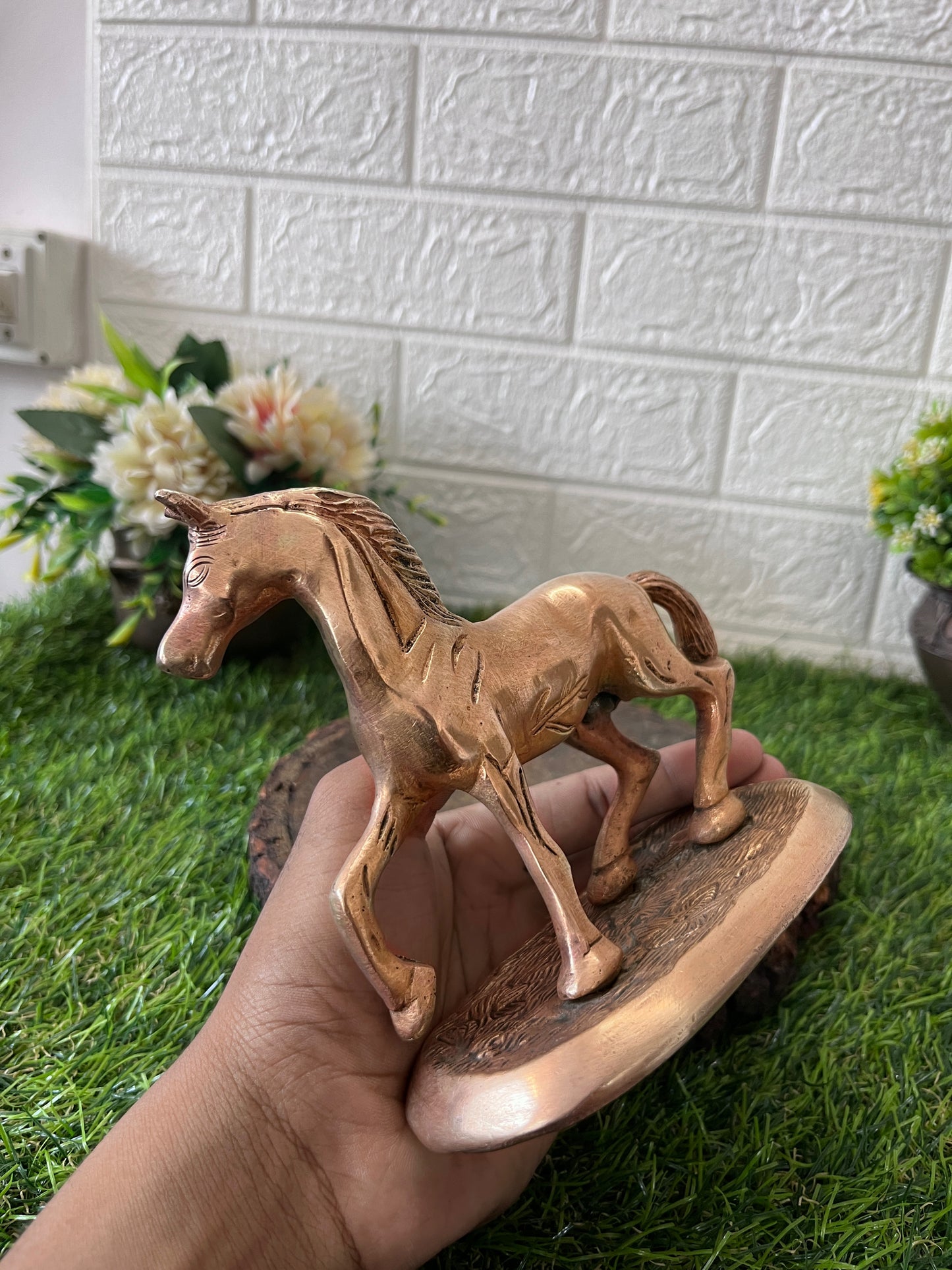 Brass Horse Table Top - Antique Animal Figurine