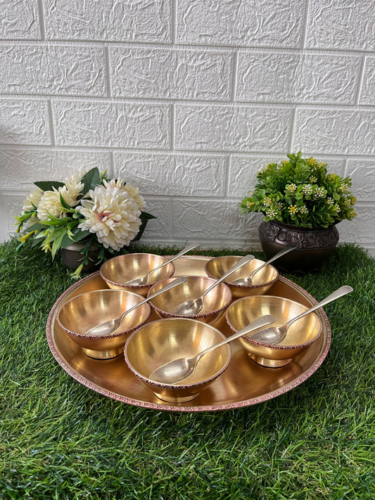 Brass Dessert Set - Antique Serving Item