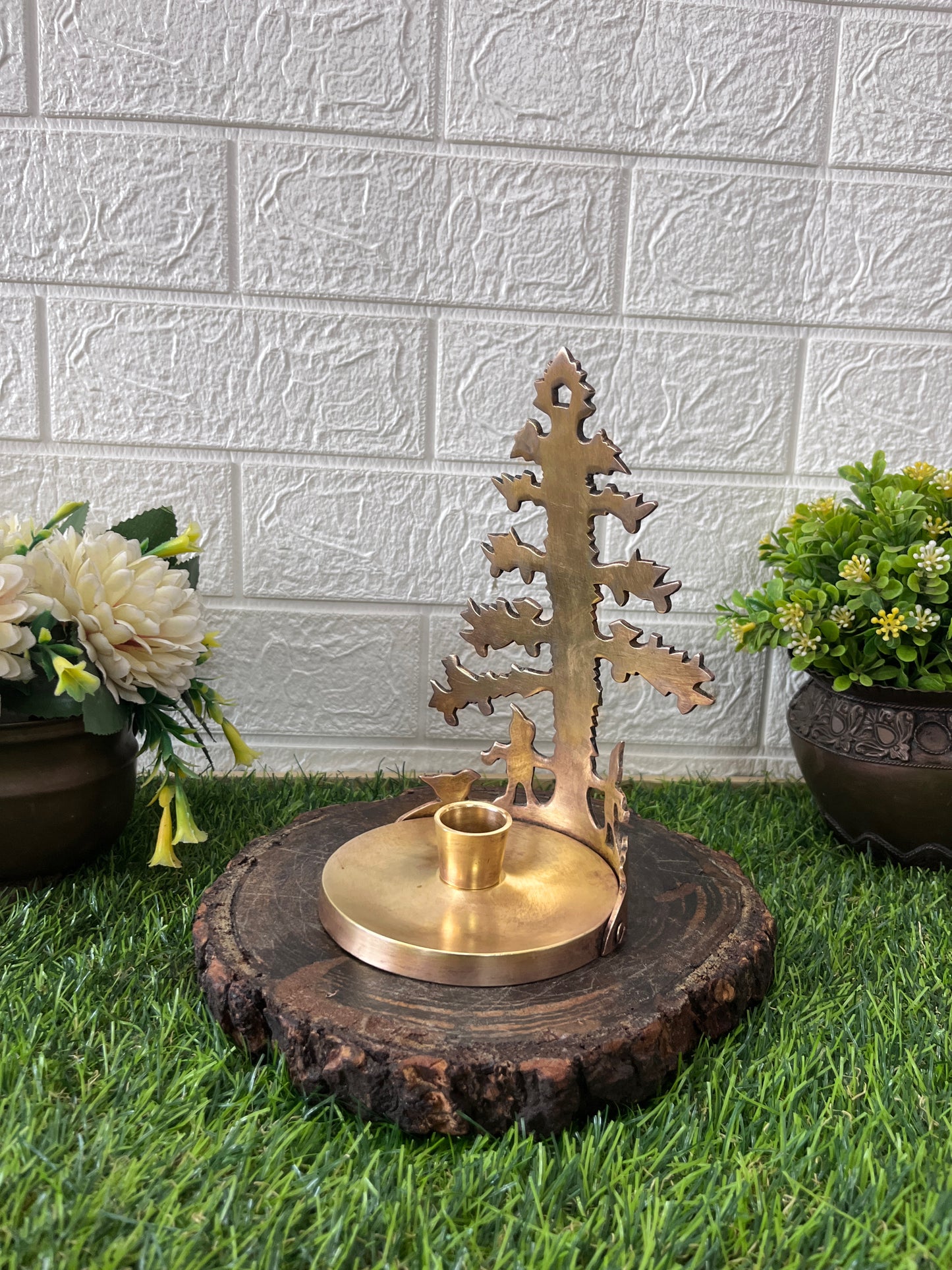 Brass Candle Holder - Antique Mombatti Stand