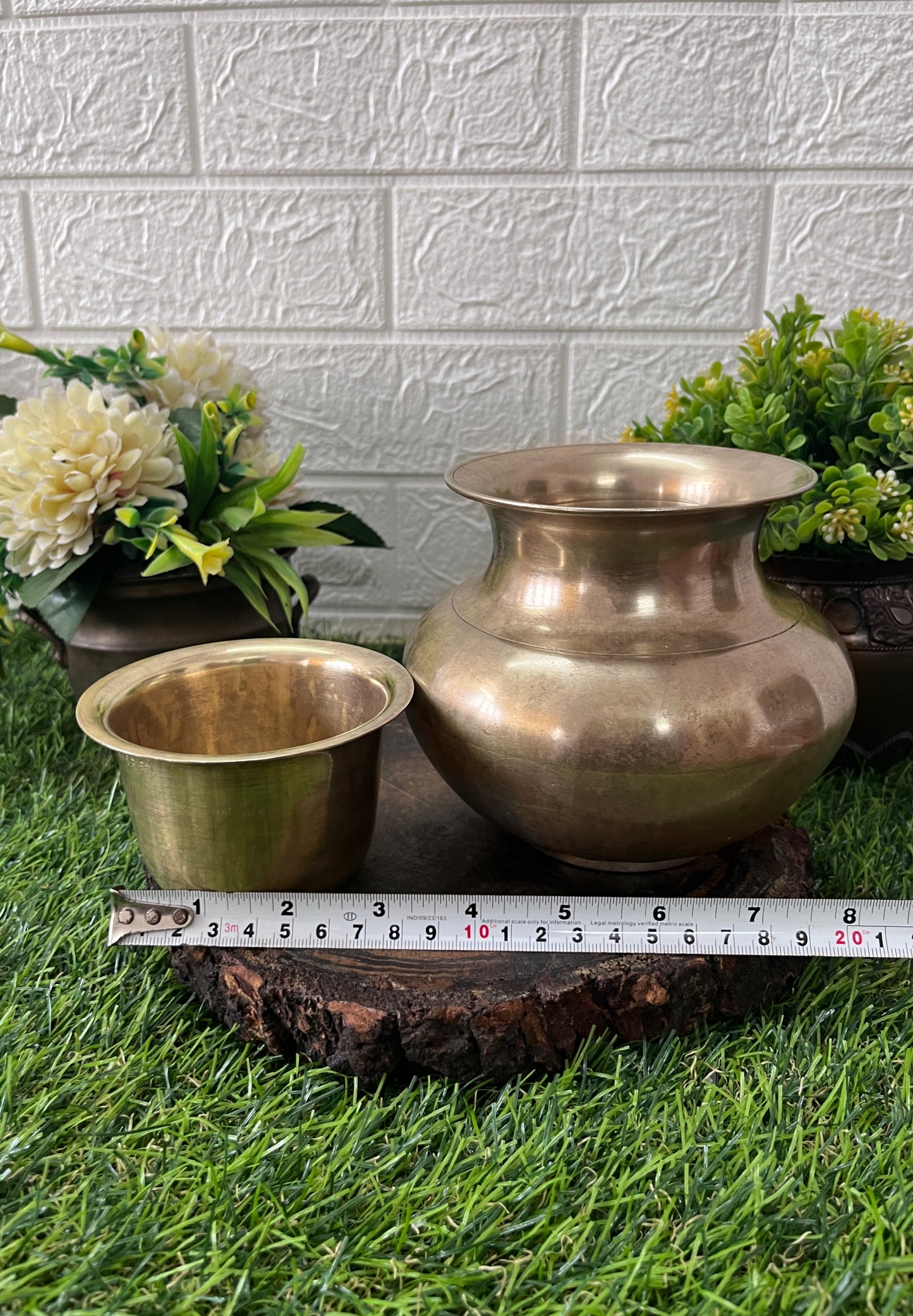 Bronze Kalash With Brass Glass - Antique Kaansa Lota With Pela