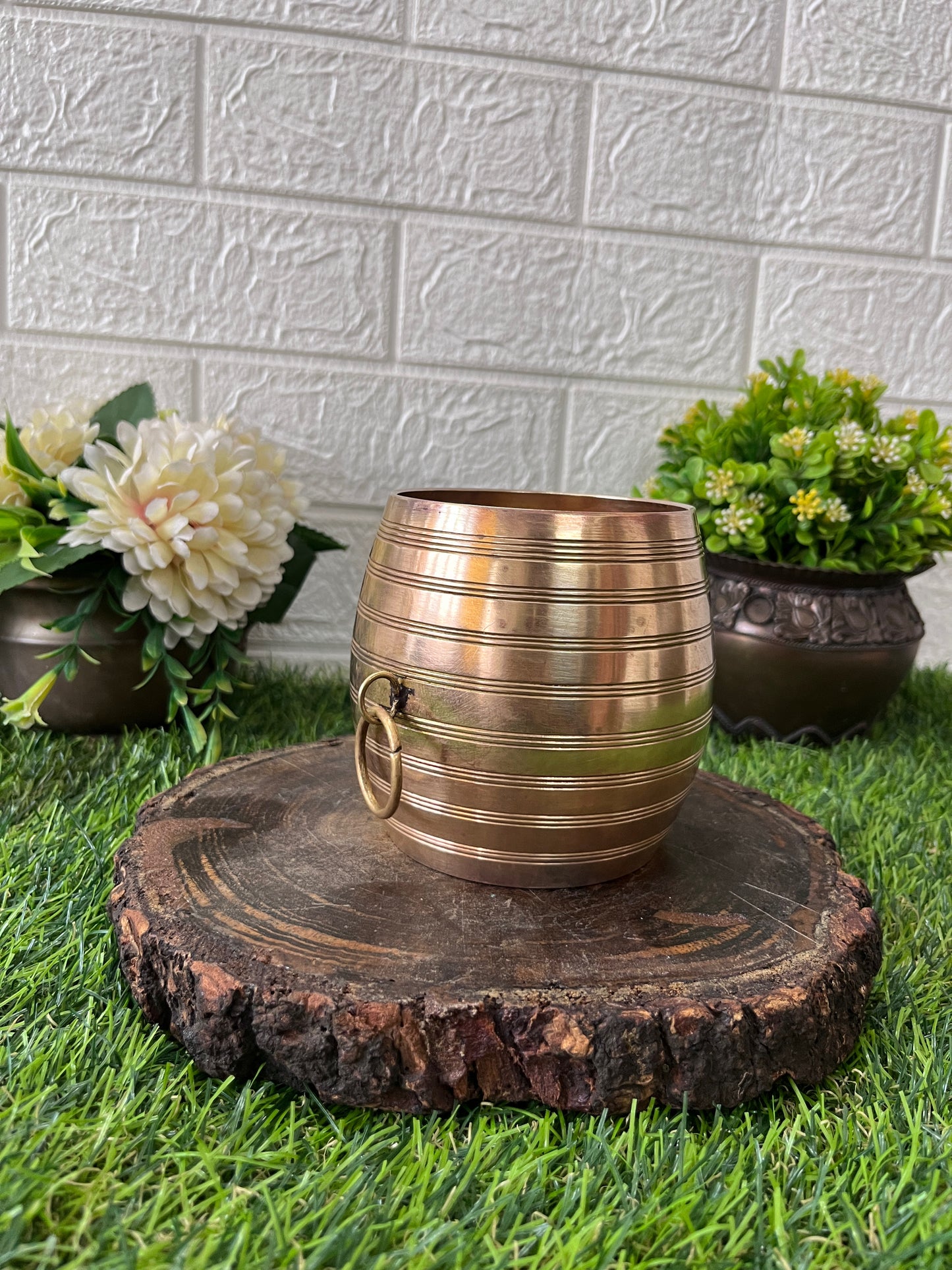 Small Brass Flower Bowl- Antique Decor Item