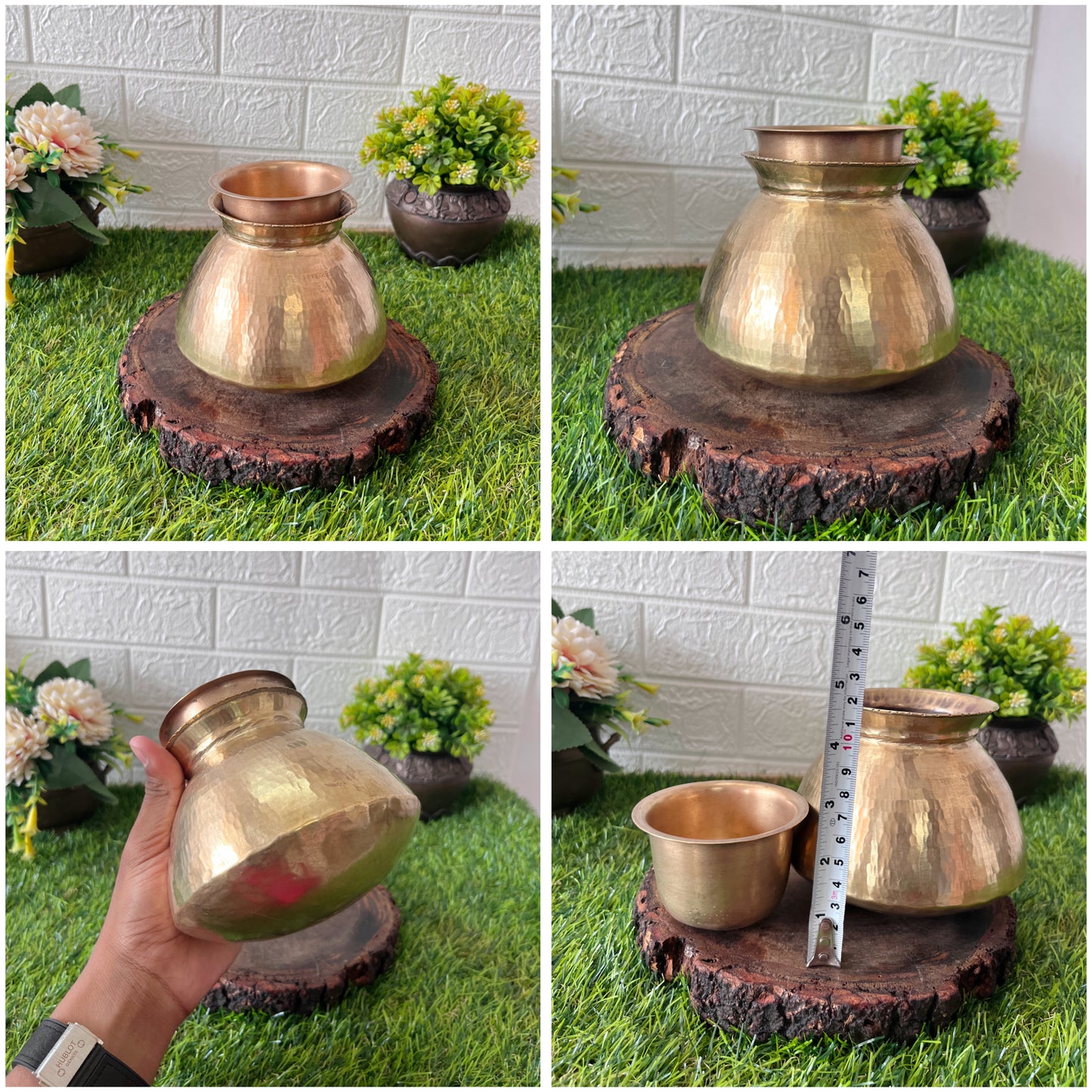 Brass Kalash And Pela - Antique Lota And Glass