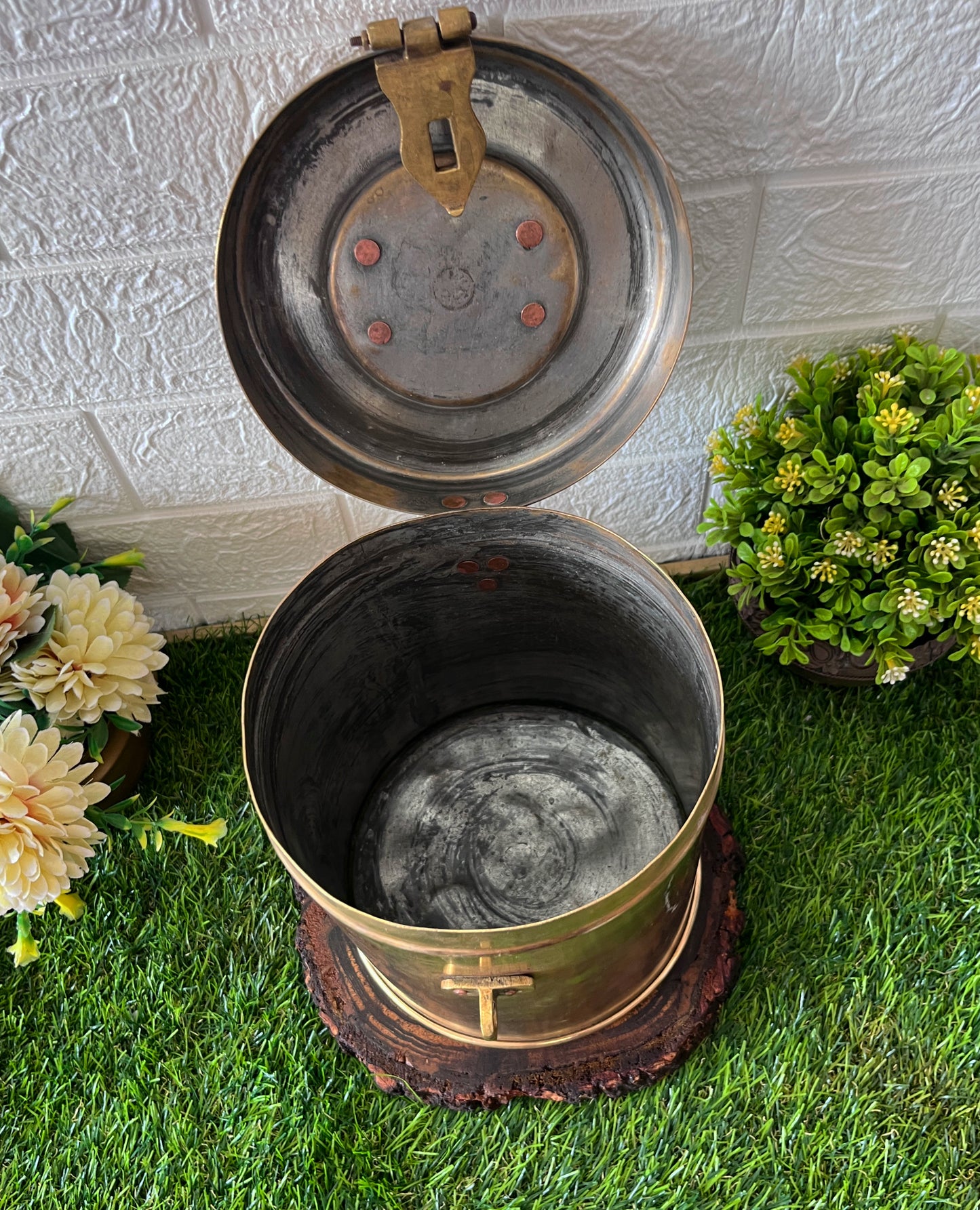 Antique Brass Storage Box With Lock