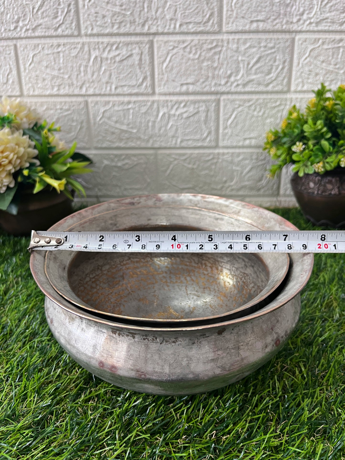 Brass Cooking Bowl In Pair - Antique Tin Coated Tapeli