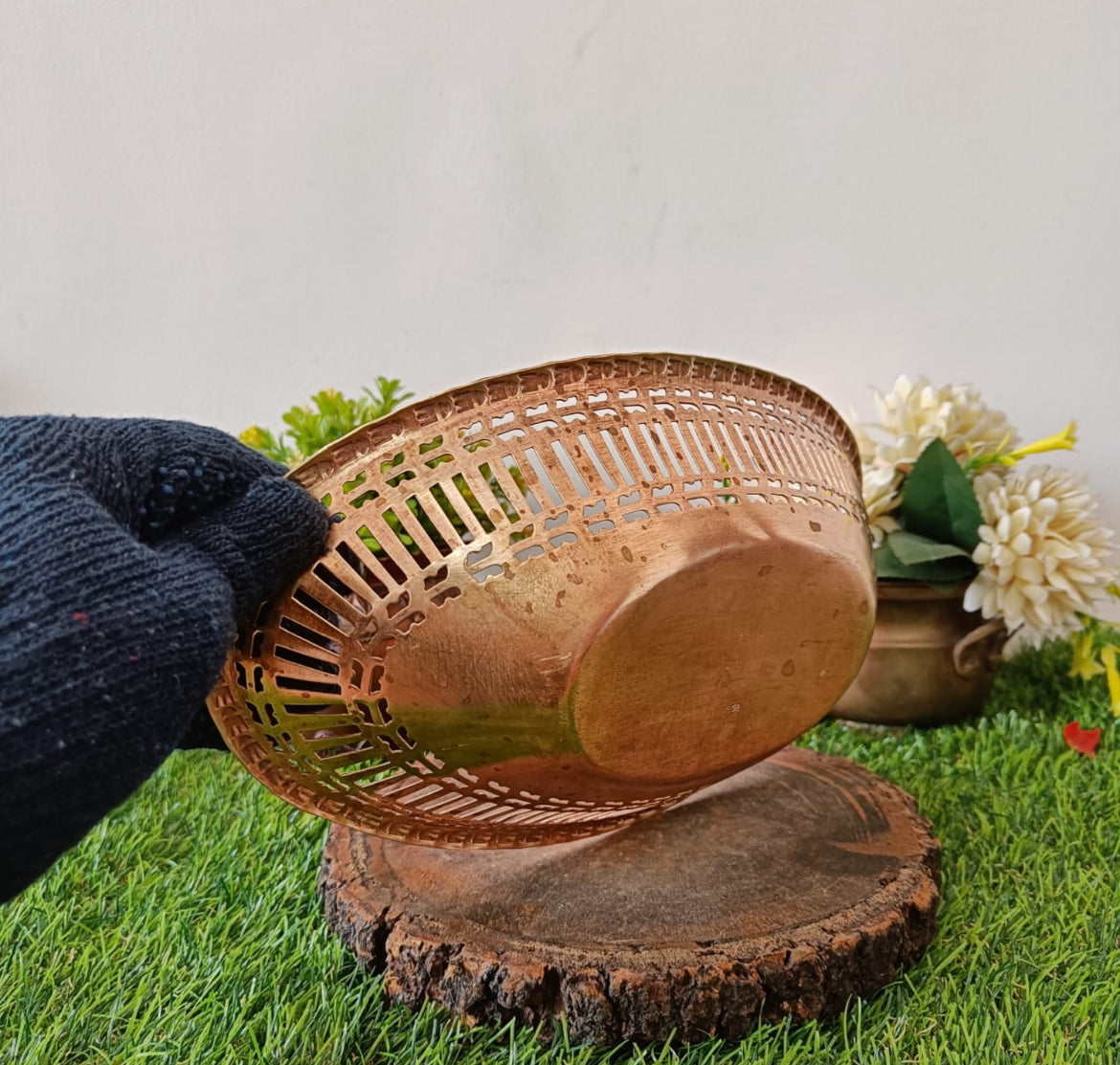 Brass Basket by Bombay Antiques