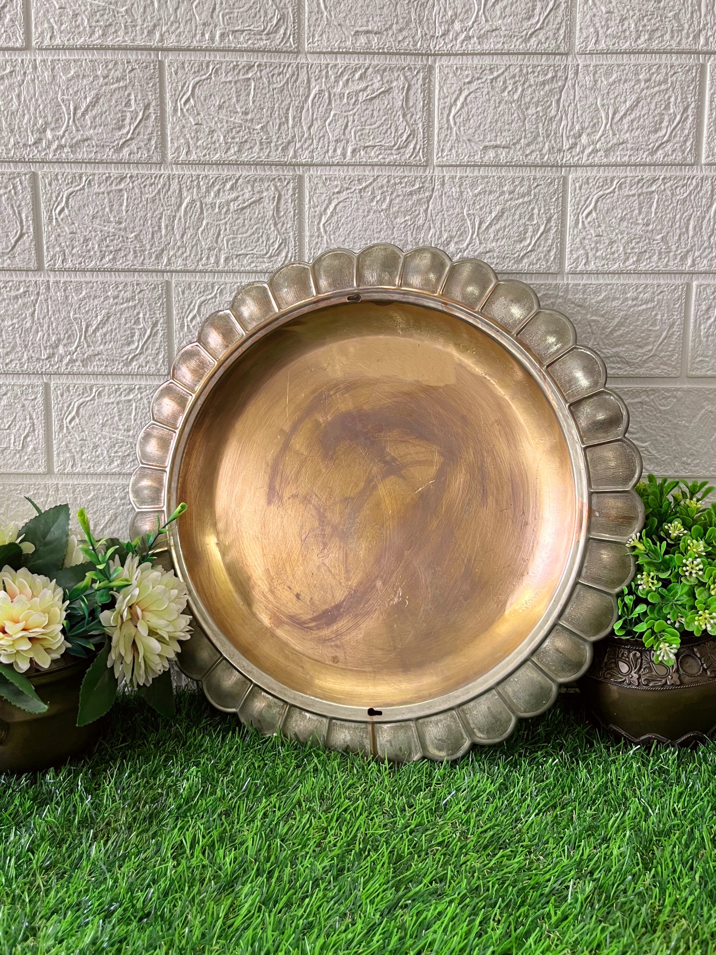 Brass Big Wall Hanging Plate - Antique Decor Items