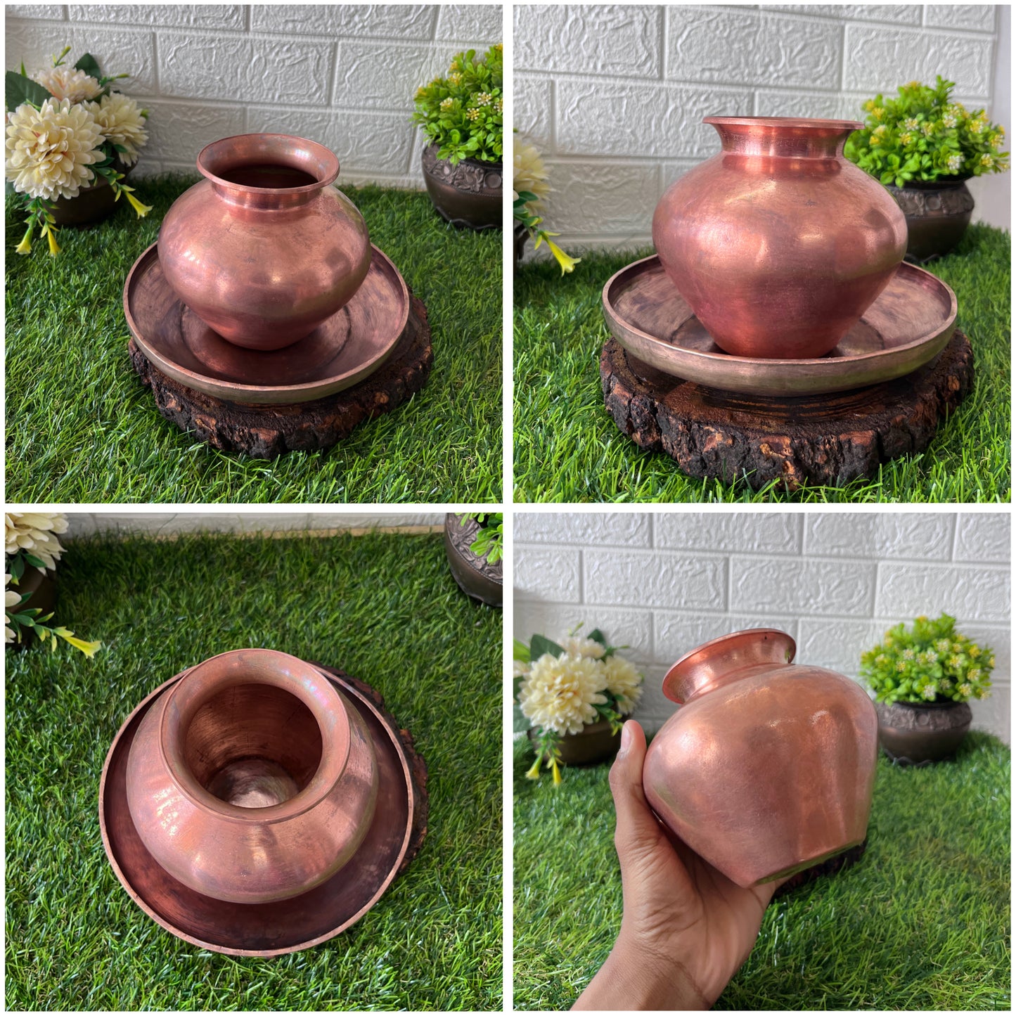 Antique Copper Kalash With Plate