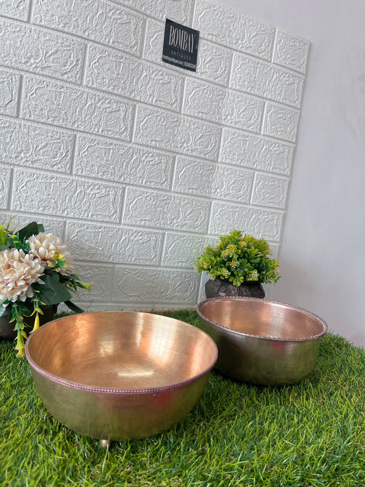 Brass Bowls In Pair - Antique Serving Items