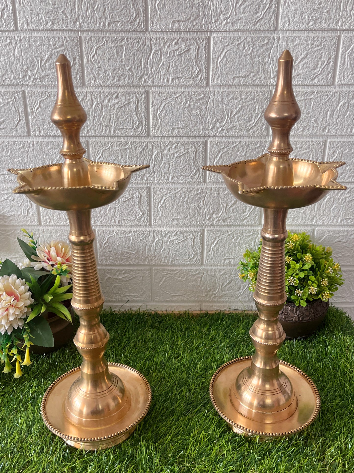 Brass Samay In Pair - Antique Diya