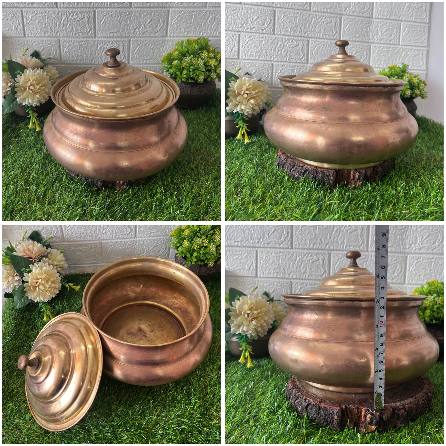 Brass Cooking Deg With Lid by Bombay Antiques - Antique Patila