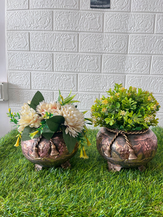 Brass Flower Pot In Pair - Antique Phooladaan In Pair 🔥