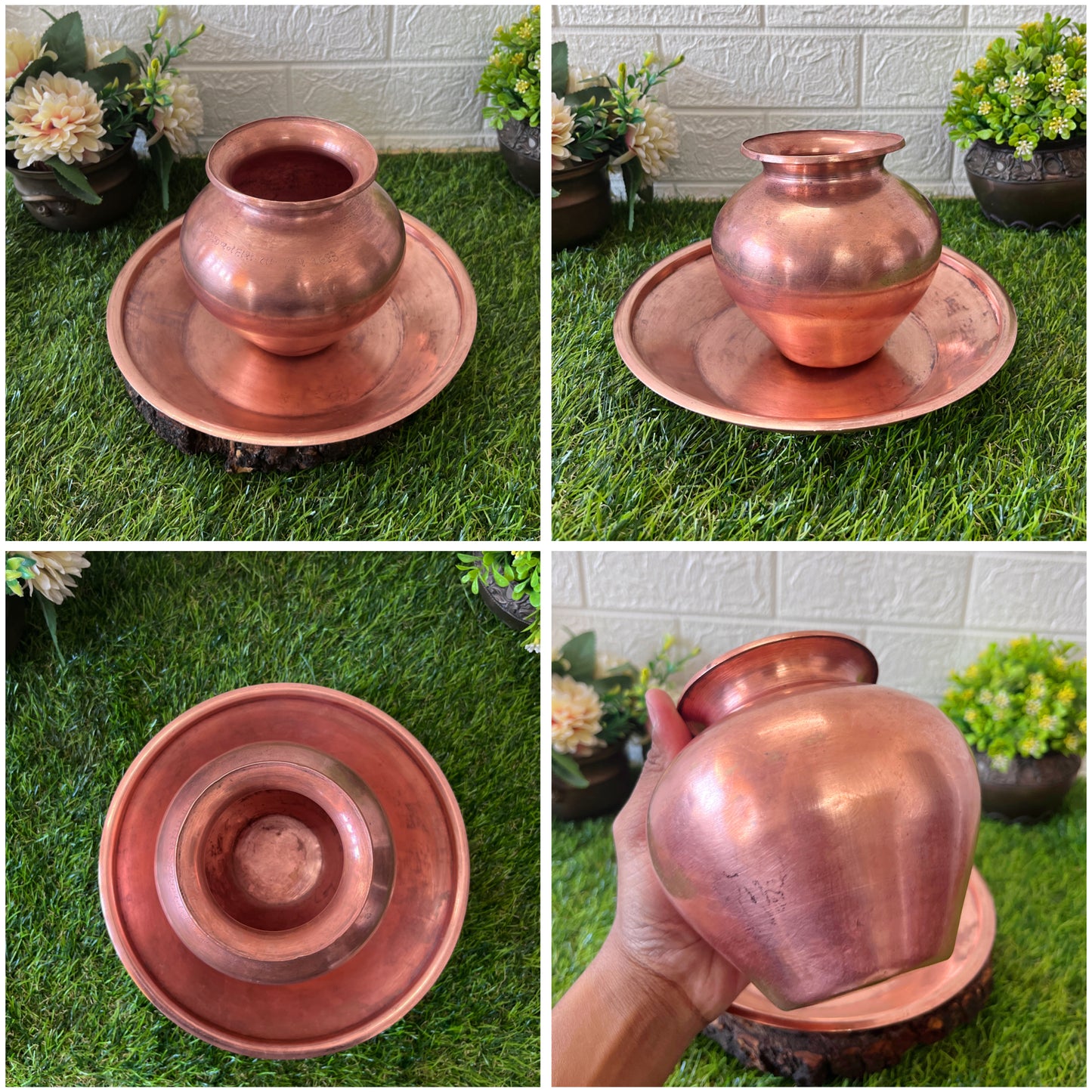 Copper Kalash With Plate - Antique Lota