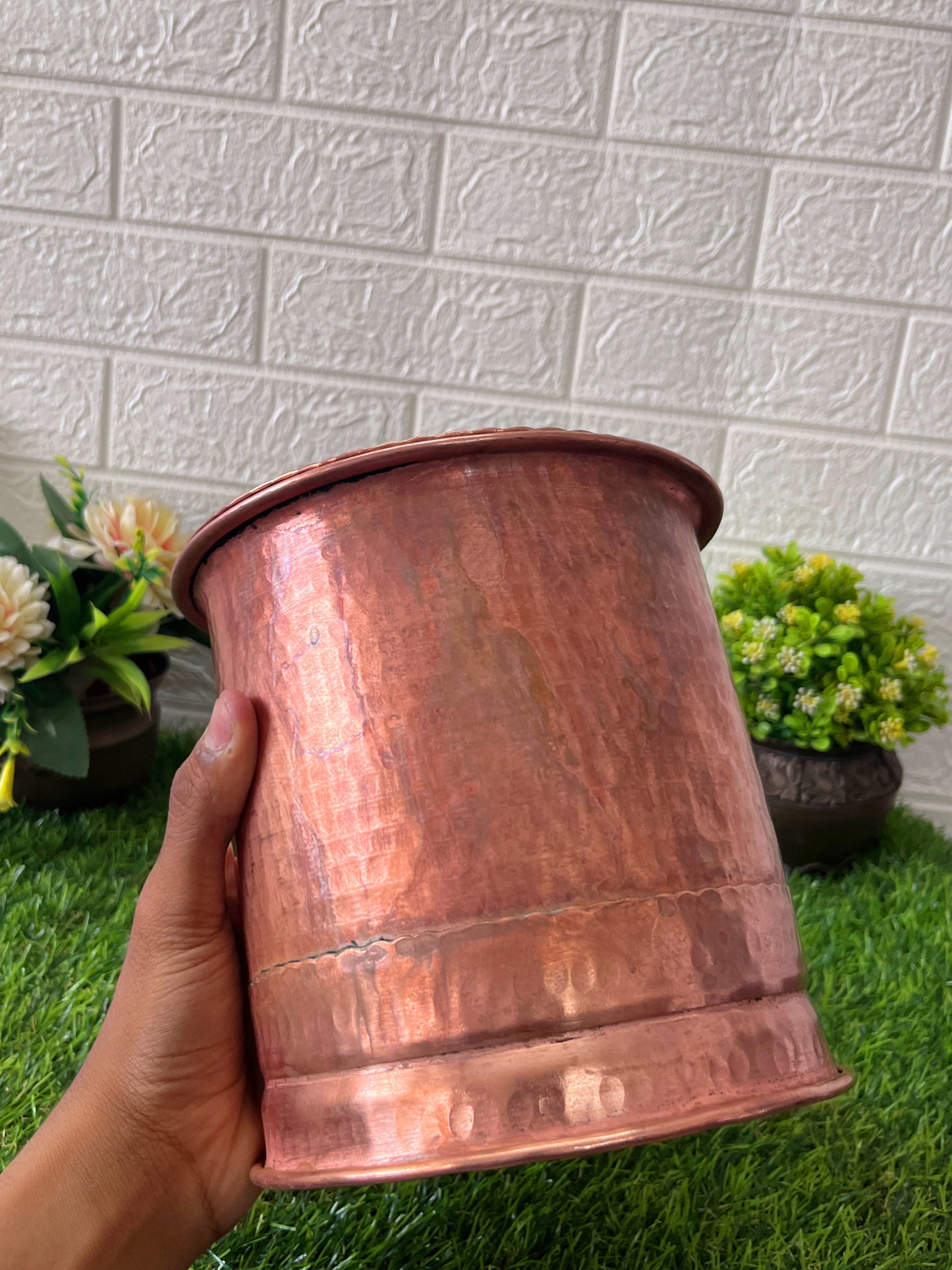 Copper Small Water Tank With Lid - Antique Storage Item