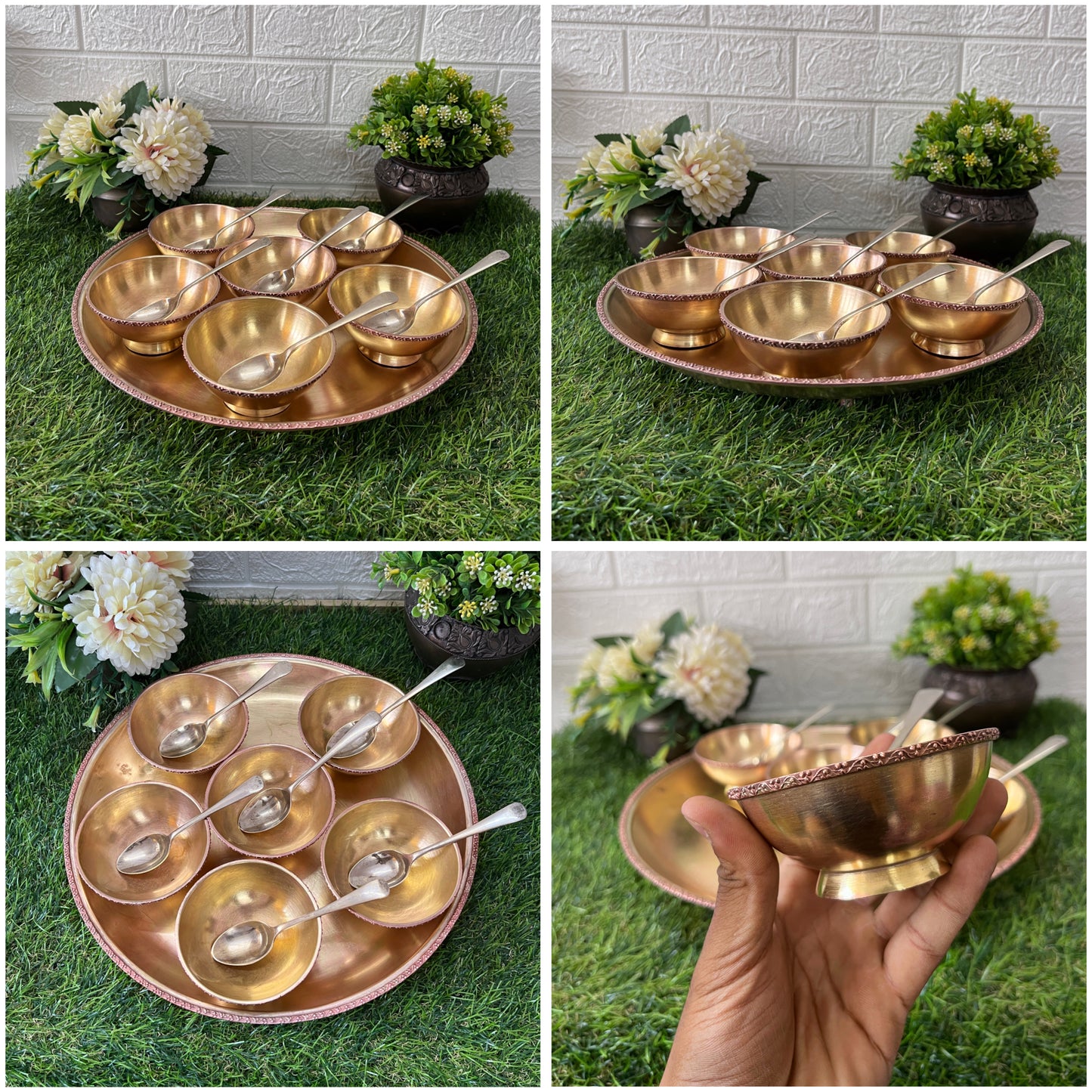 Brass Dessert Set - Antique Serving Item