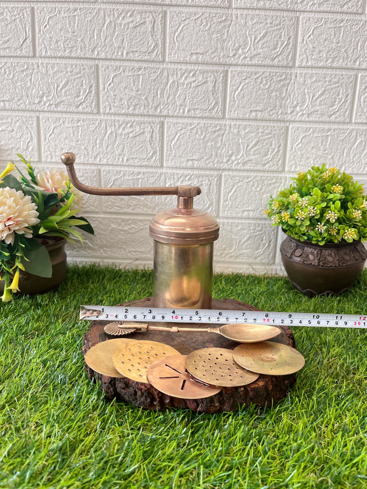 Brass Chakali Maker With Dough Cutter -Antique Mould