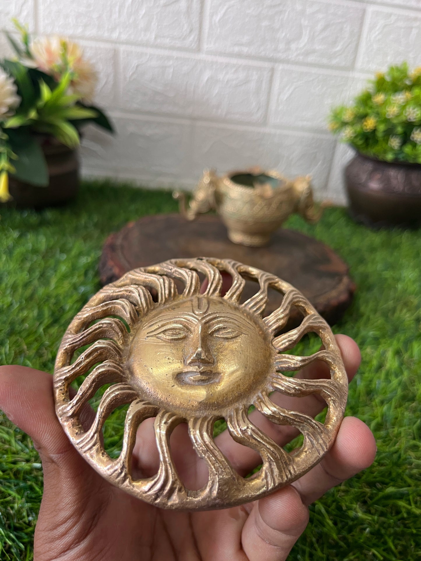 Brass Elephant Bowl And Surya In Pair - Antique Decors