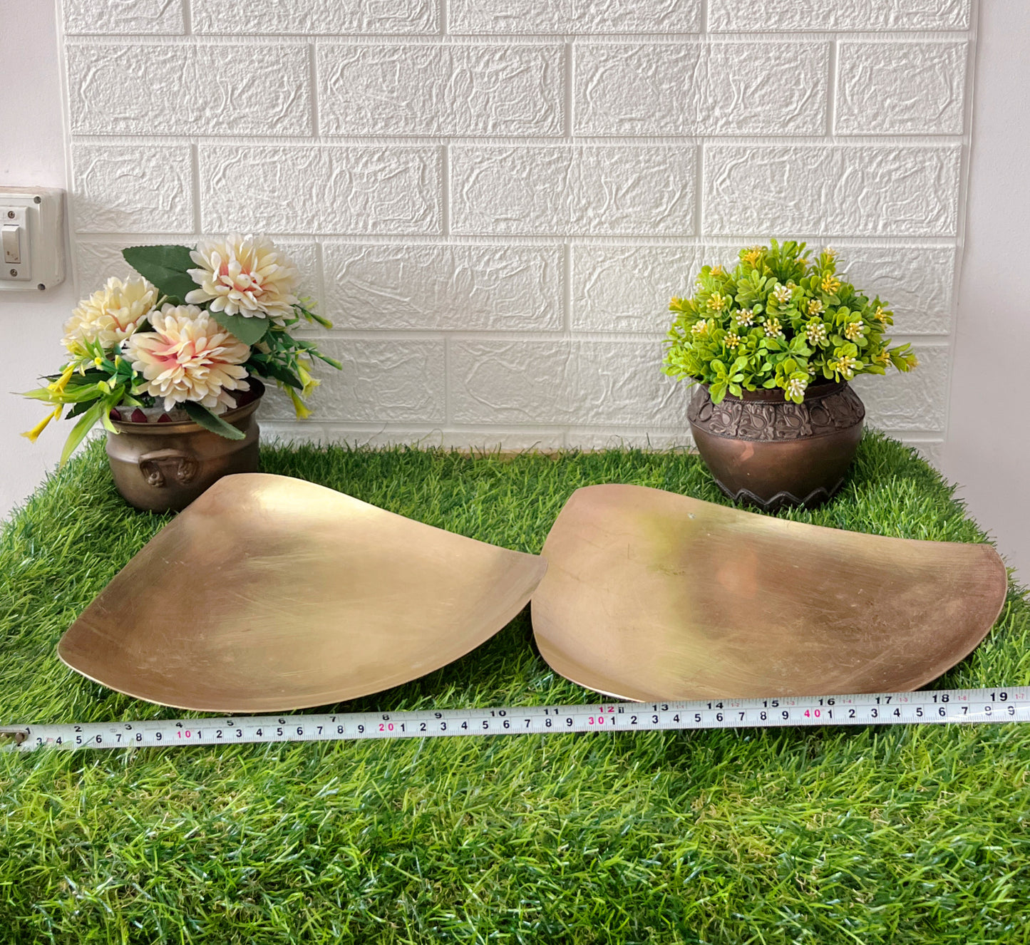 Brass Trays In Pair - Antique Serving Item