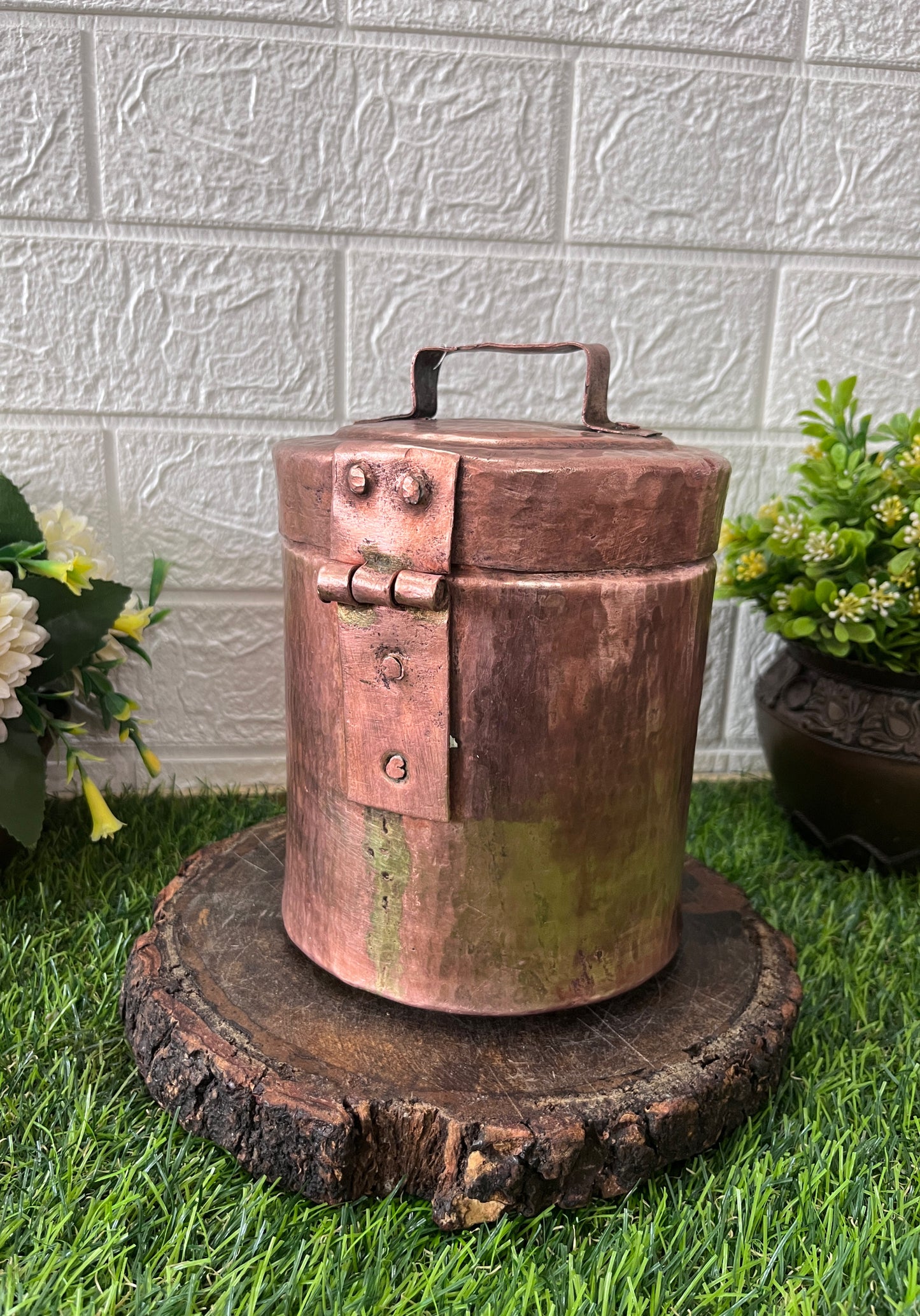 Copper Storage Box With Lock - Antique Rare Handmade Kaddi Dabba