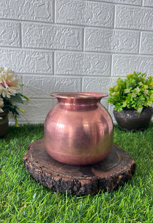 Copper kalash - Antique Lota with Glass