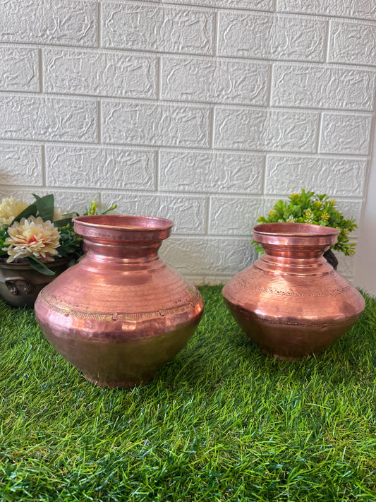 Copper Kalash In Pair - Antique Lota