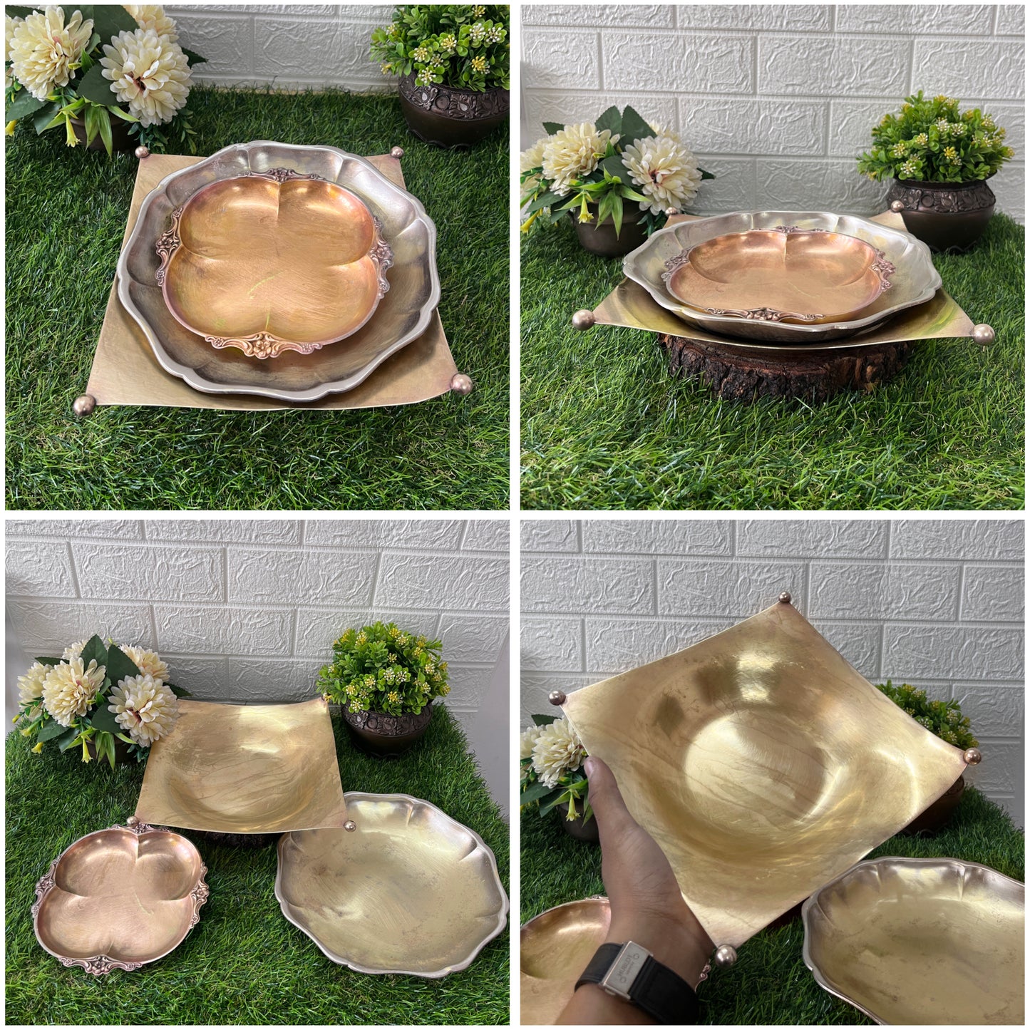 Brass Trays In Set - Antique Serving Item