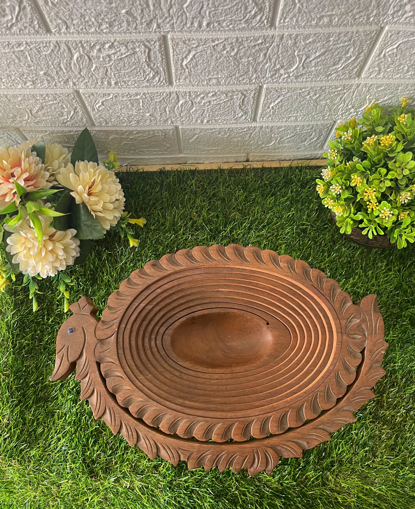 Antique Wooden Fruit Bowl