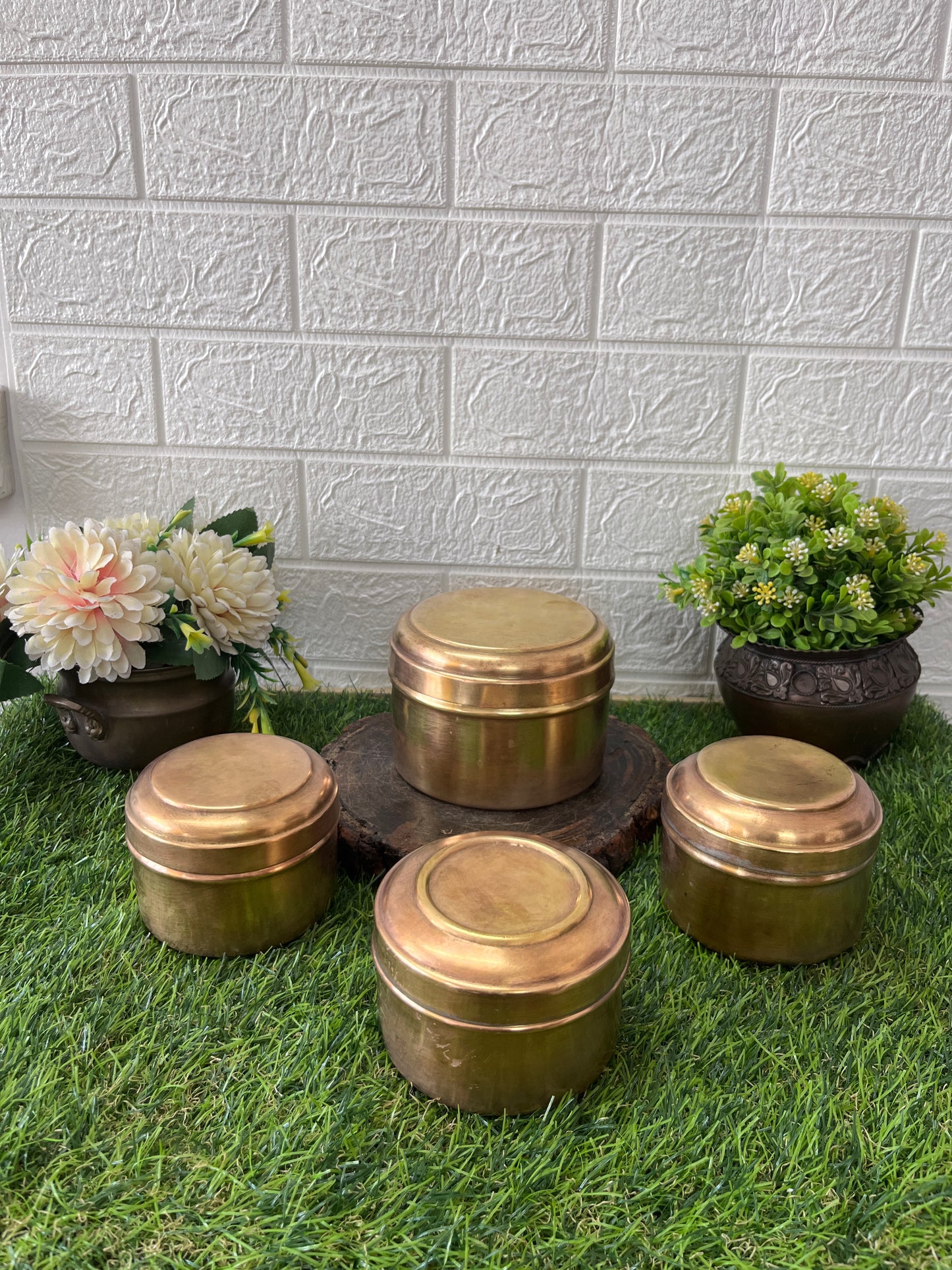 Brass Dabba Set - Antique Storage Items