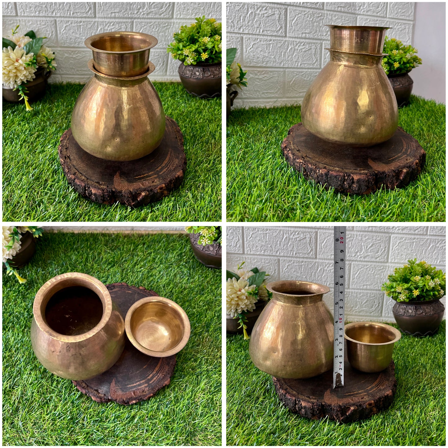 Brass Kalash & Glass - Antique Lota And Pela