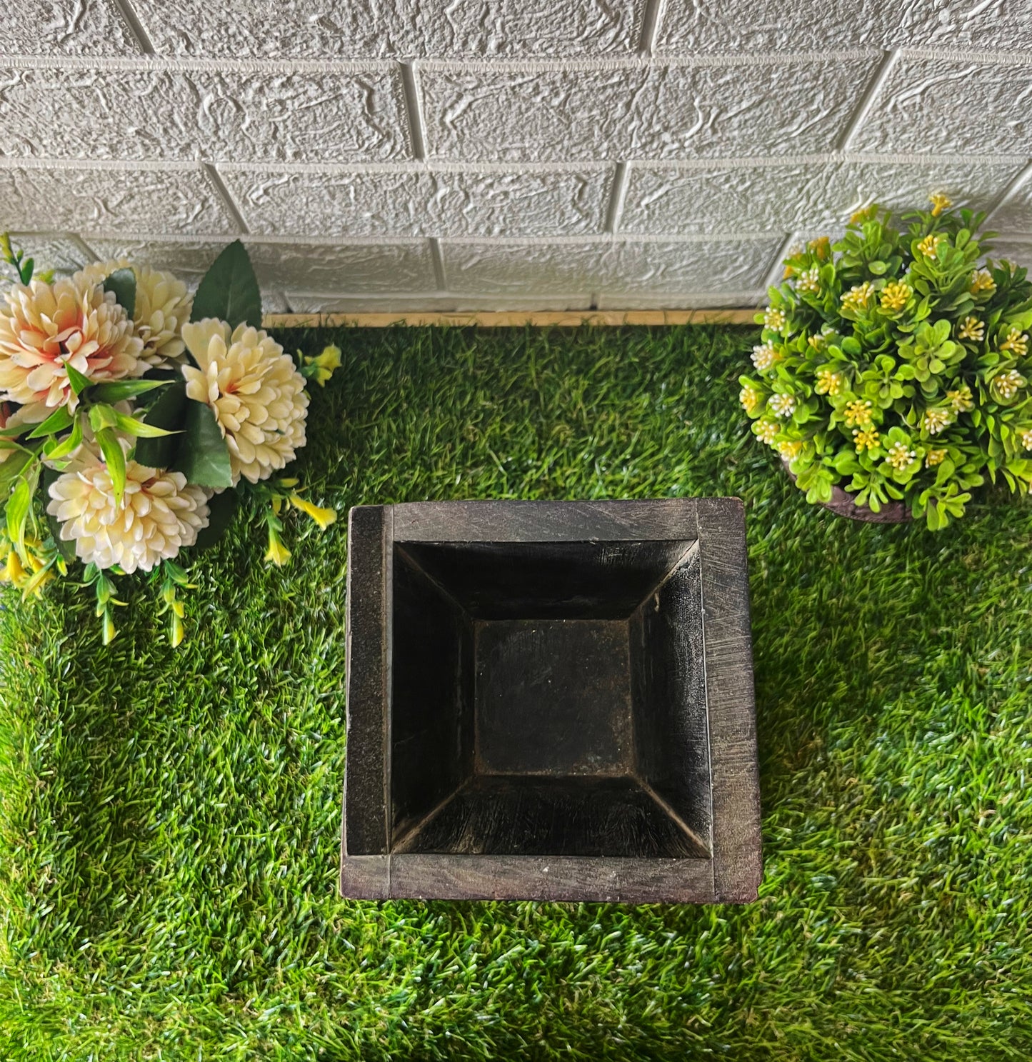 Antique Wooden Flower Pot