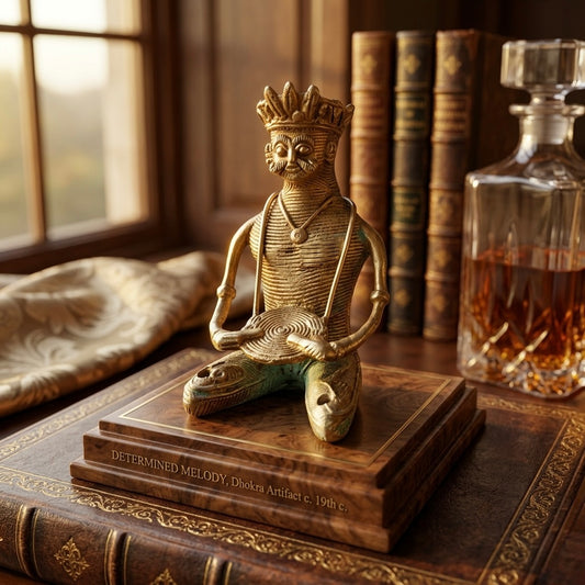 Antique Pital Musician Murti Set | Traditional Folk Brass Showpieces